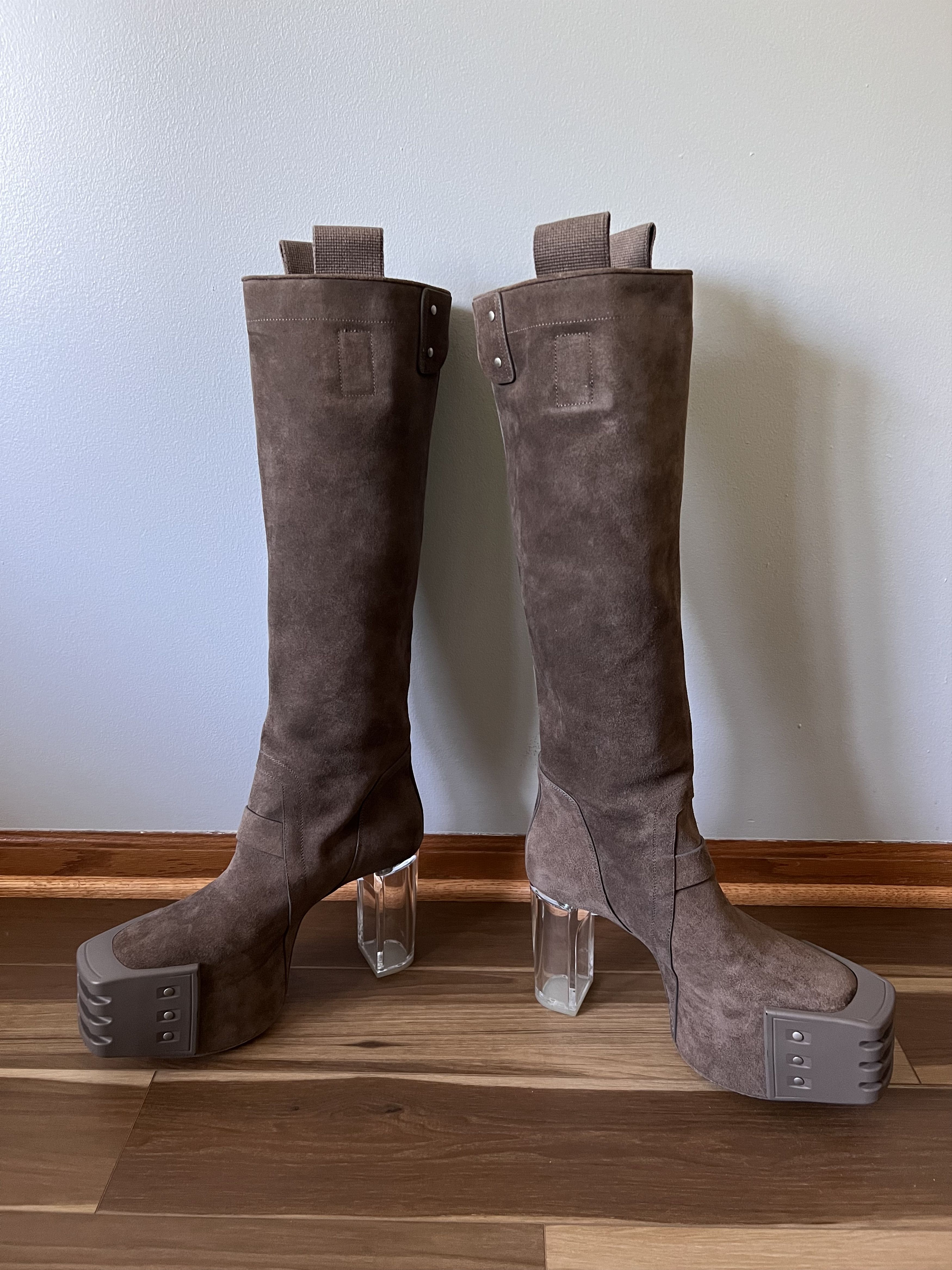 Rick Owens Rick Owens Pull On Platform Grilled Kiss Boots in Dust Suede Size US 9 / EU 42 - 3 Thumbnail