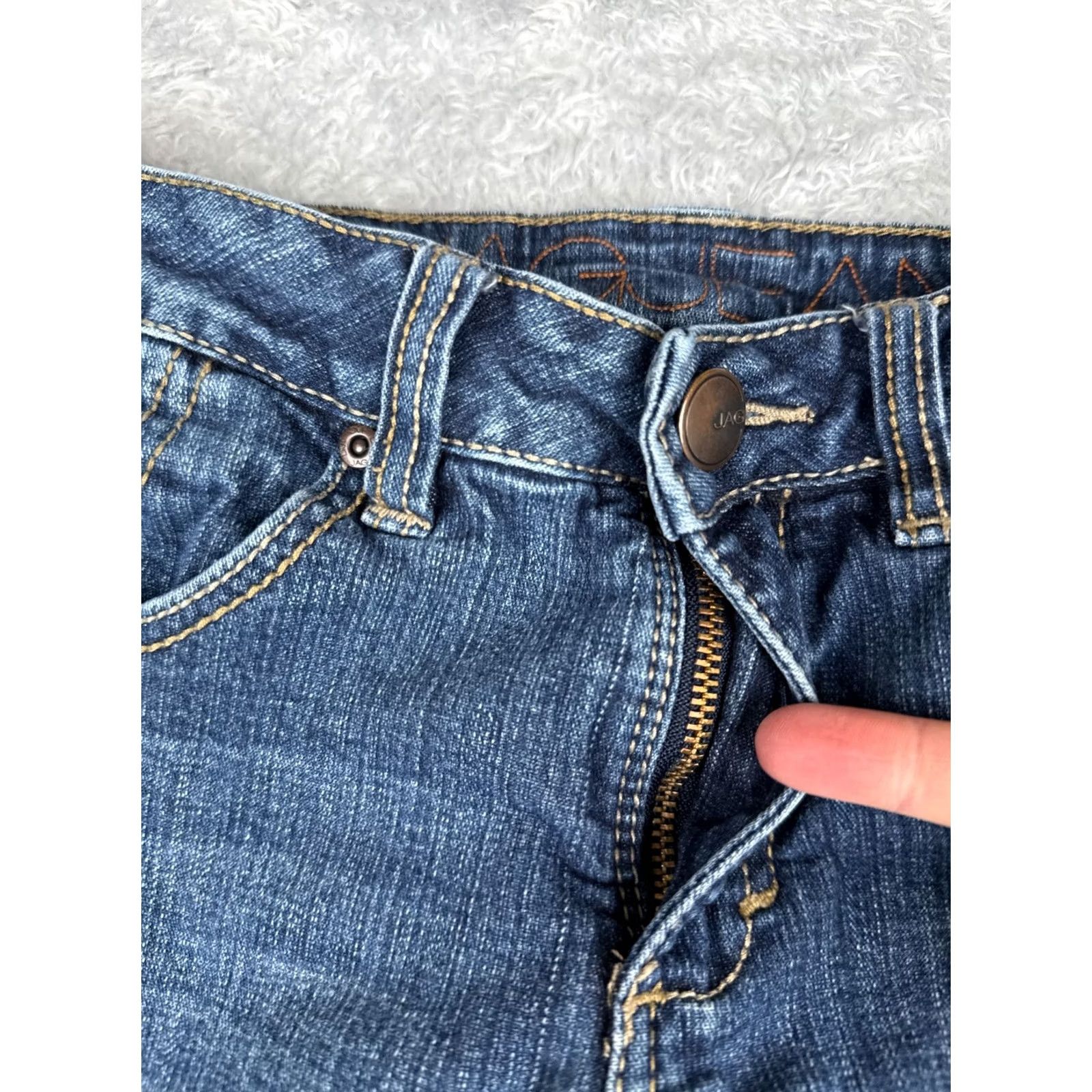 AG Jeans Jag Jeans Womens Jeans 6 Blue Denim Mid Rise Bootcut Cotton Embroidered 27x32 Size 28" / US 6 / IT 42 - 5 Thumbnail