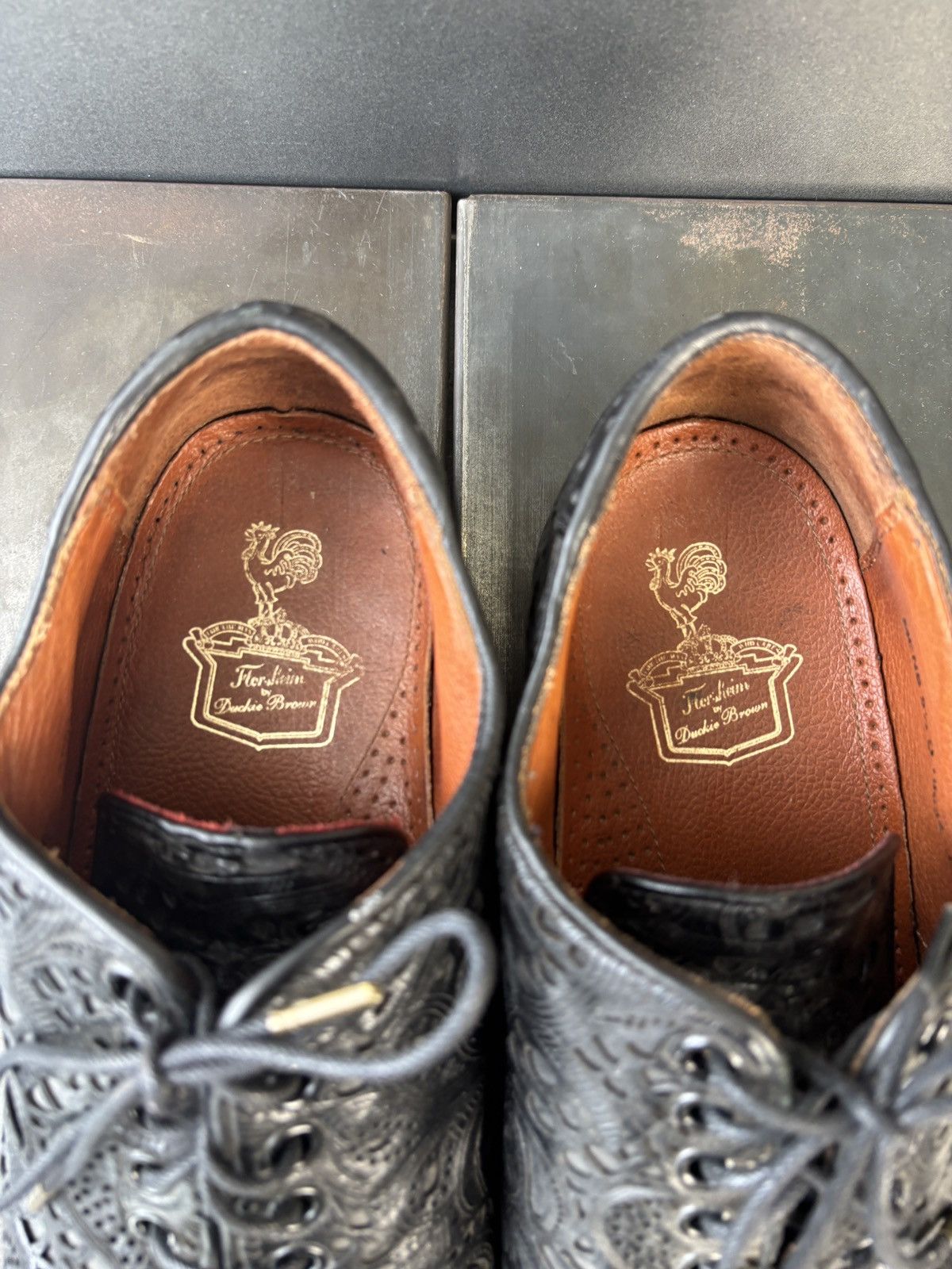 Duckie Brown × Florsheim Florsheim by Duckie Brown Tooled Leather Dress Shoes Oxfords Size US 9.5 / EU 42-43 - 12 Thumbnail
