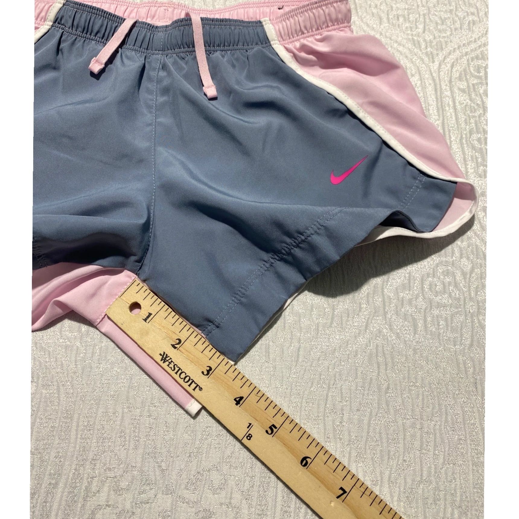 Nike Nike Dri-FIT Tempo Running Shorts Womens M Lined Inner Brief Pink Colorblock Athletic Summer Size 32" / US 10 / IT 46 - 6 Thumbnail