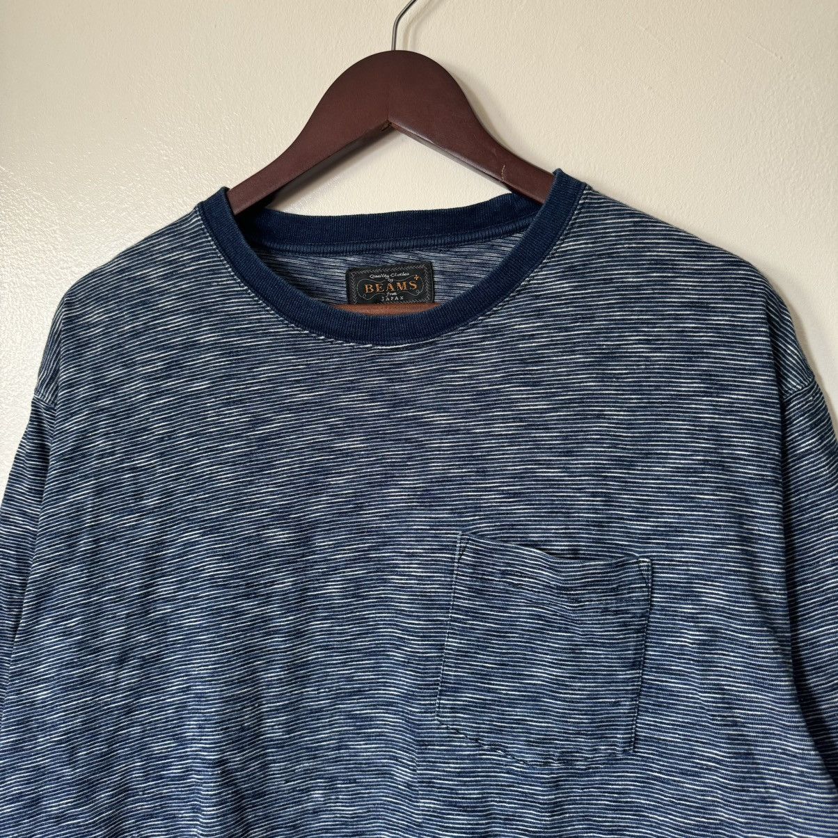 Beams Plus Beams Plus striped navy blue pocket tee Size US XL / EU 56 / 4 - 1 Thumbnail