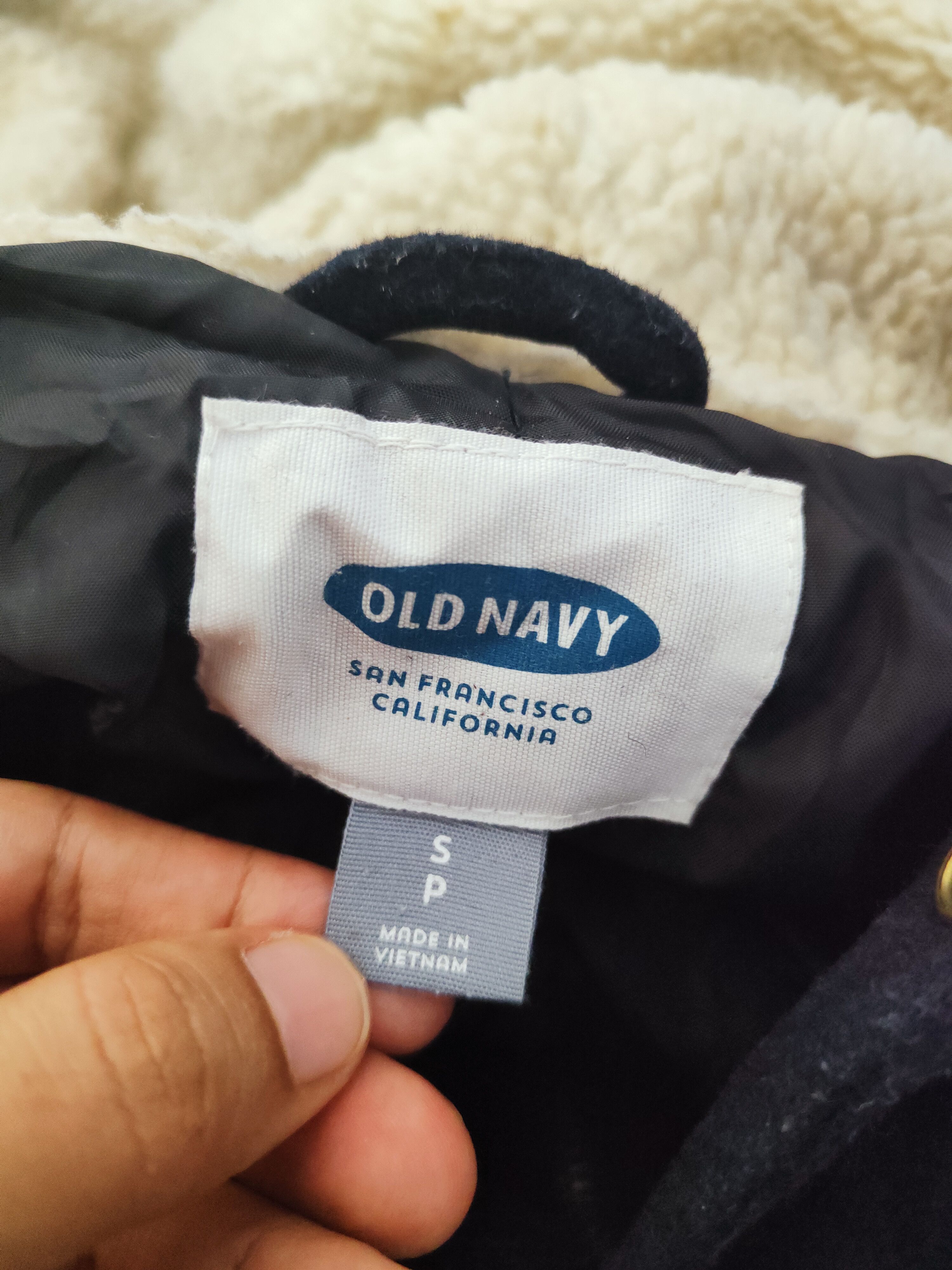Old Navy × Vintage Vintage&rare design by Old Navy Dark Blue Wool Hoodie Coats Size US L / EU 52-54 / 3 - 13 Thumbnail