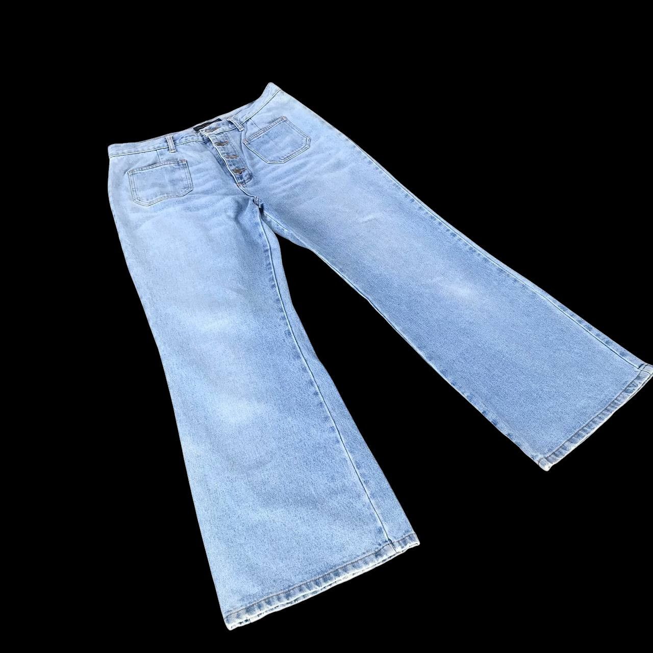 Japanese Brand × Tornado Mart × Vintage W34x30 FLARED JAPAN JOUER AUX ECHECS BUSH JEAN LIGHTWASH Size US 34 / EU 50 - 5 Thumbnail