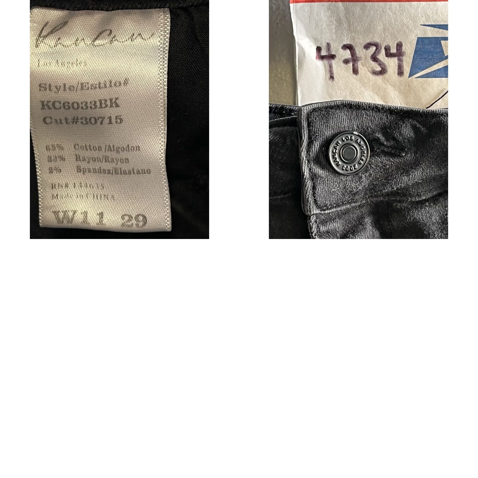 Vintage KanCan Black Cutoff Denim Jean Shorts Size 29 Woman Slim 5-Pocket Flat Front Zip Vintage No Size 29" - 8 Thumbnail