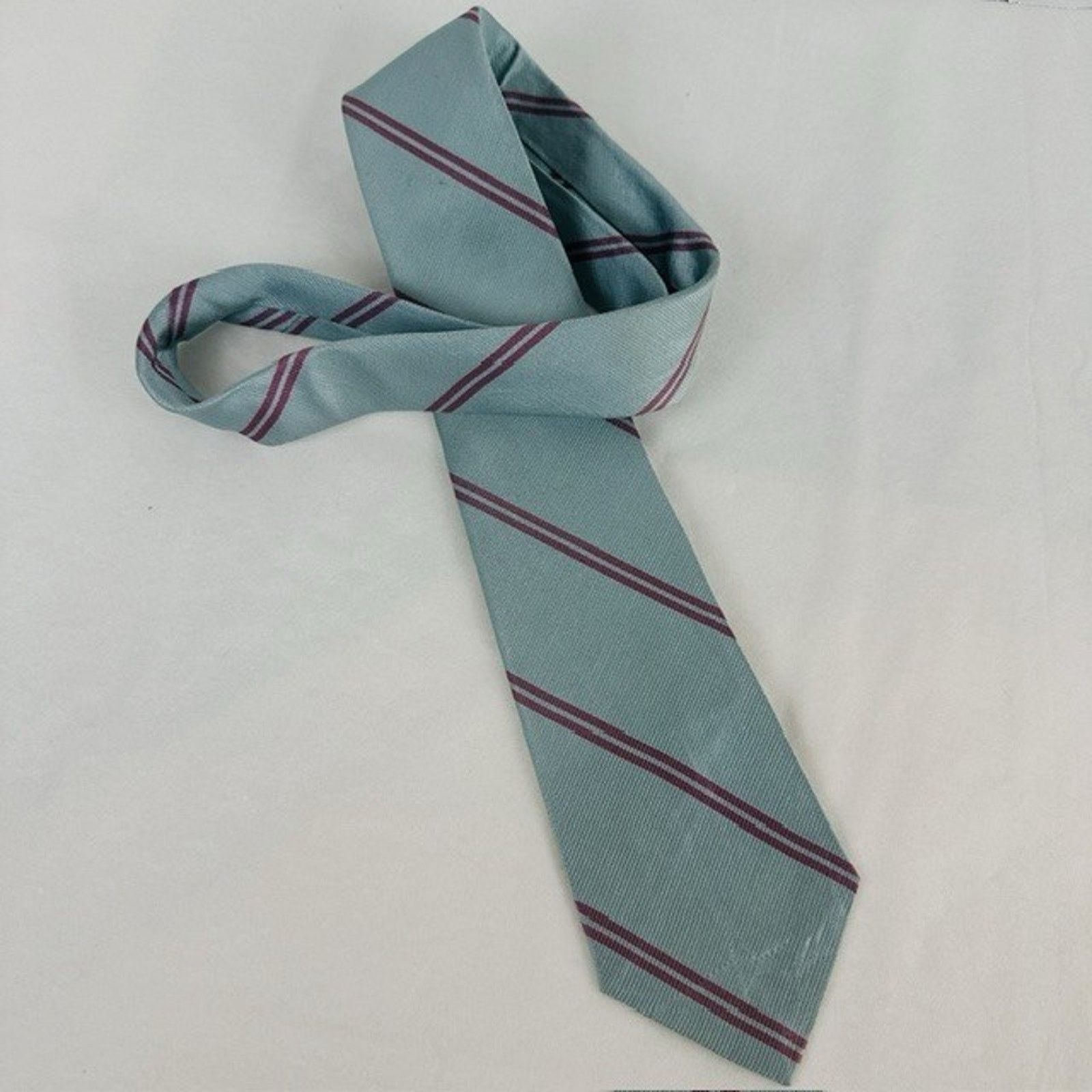 Other Tattersall tie Blue Striped 55" Silk Preppy Grandpacore VTG Size ONE SIZE - 10 Thumbnail