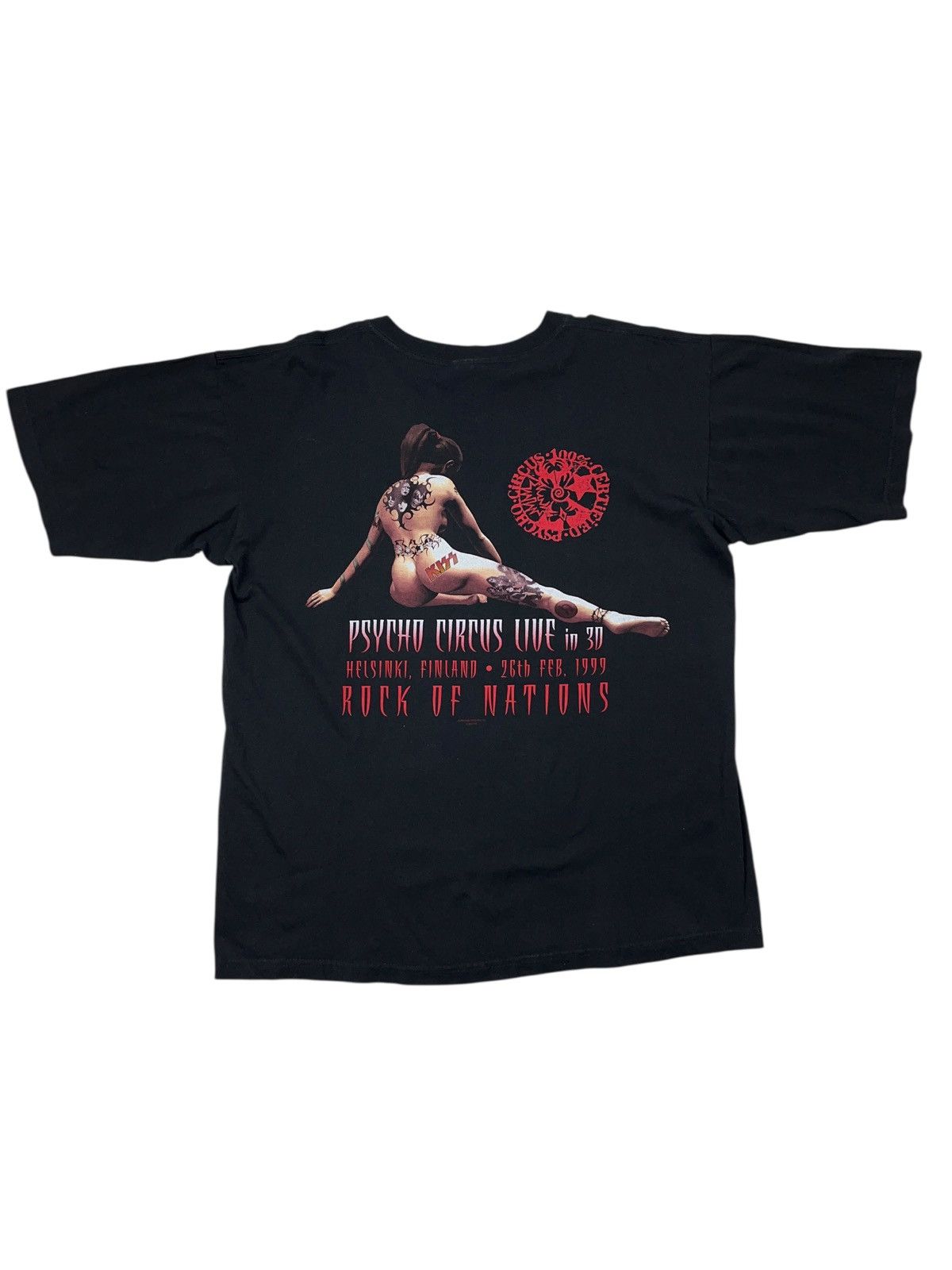KISS Vintage 1999 KISS Psycho Circus Live in 3D Glam Rock T-Shirt Size US XL / EU 56 / 4 - 2 Thumbnail
