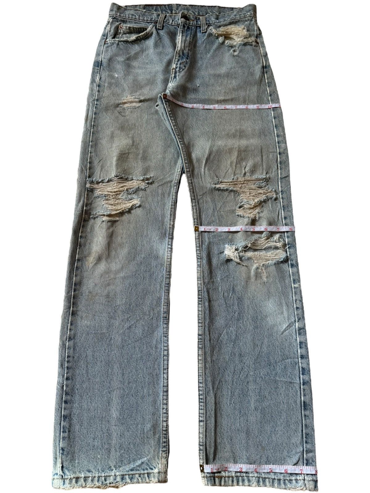 Levi's Vintage 90s Levis 505 Orange Tab Heavy Distressed Jeans Size US 29 - 8 Thumbnail