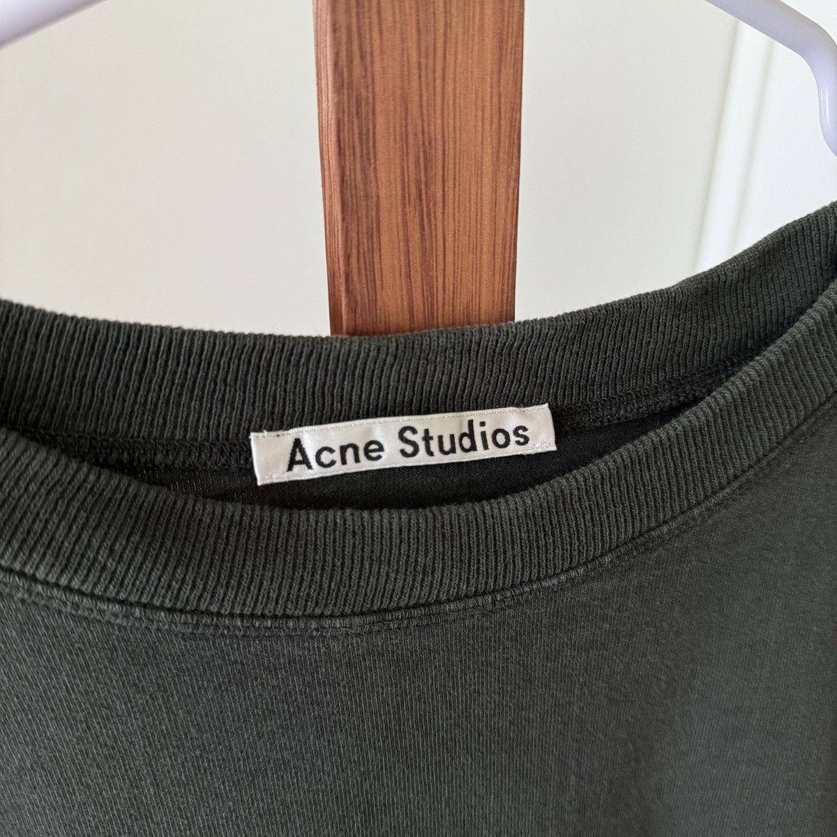 Acne Studios Acne Studios Stockholm Olive Green T-Shirt Size US XL / EU 56 / 4 - 2 Thumbnail