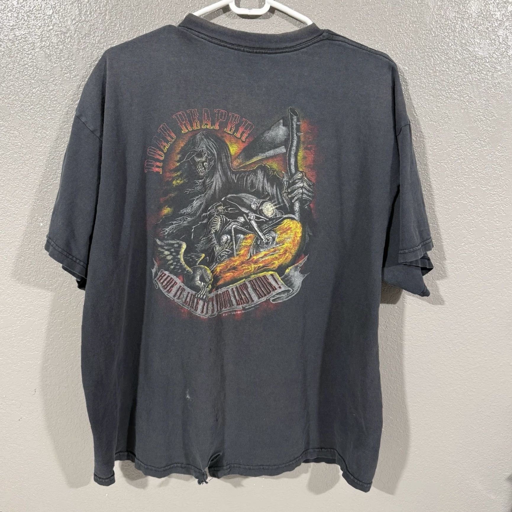 Vintage VINTAGE Biker T Shirt Gray Reaper Men L Size US L / EU 52-54 / 3 - 6 Thumbnail