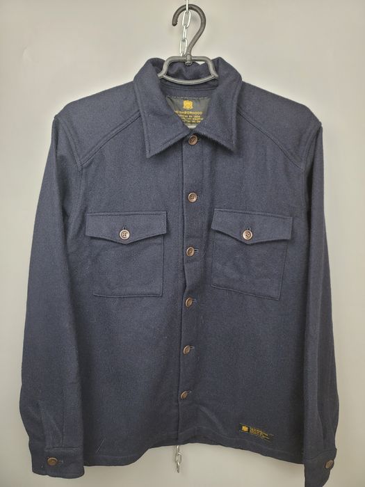 Neighborhood Neighborhood Heavy Wool Over Shirt Navy Jacket | Grailed