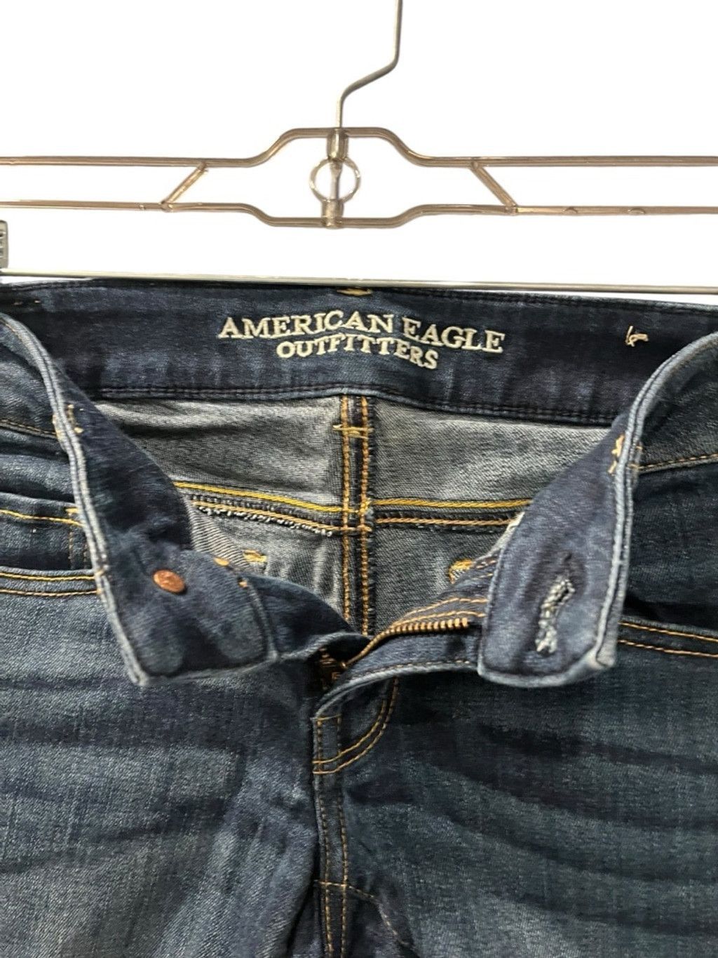 American Eagle Outfitters American Eagle Super Stretch Dark Blue Denim Shorts Size 4 Size 29" - 5 Thumbnail