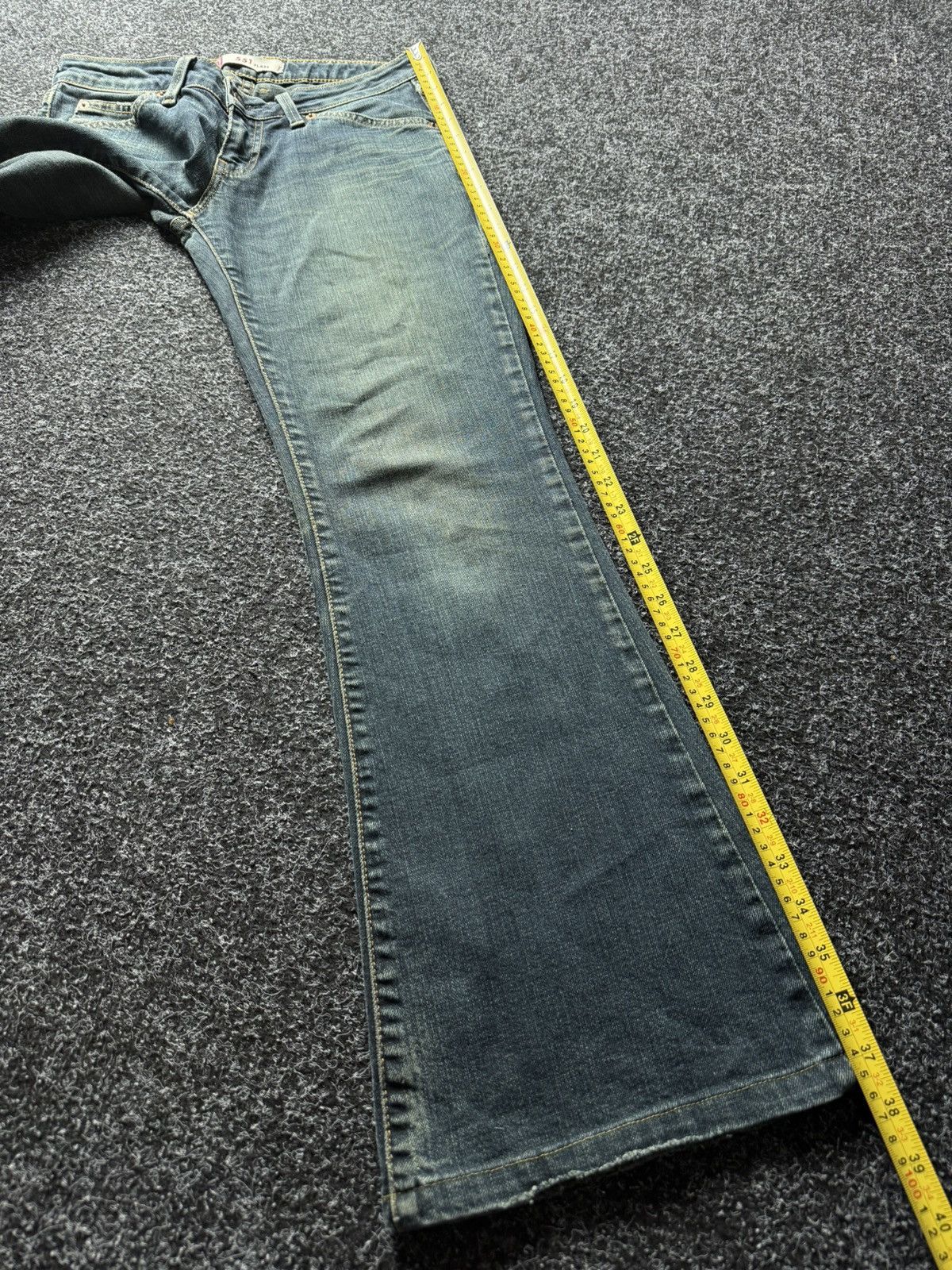 Levi's 00s Levi’s 551 Flare Y2K Vntg Bootcut Greenish Indigo Jeans Size 27" / US 4 / IT 40 - 21 Thumbnail