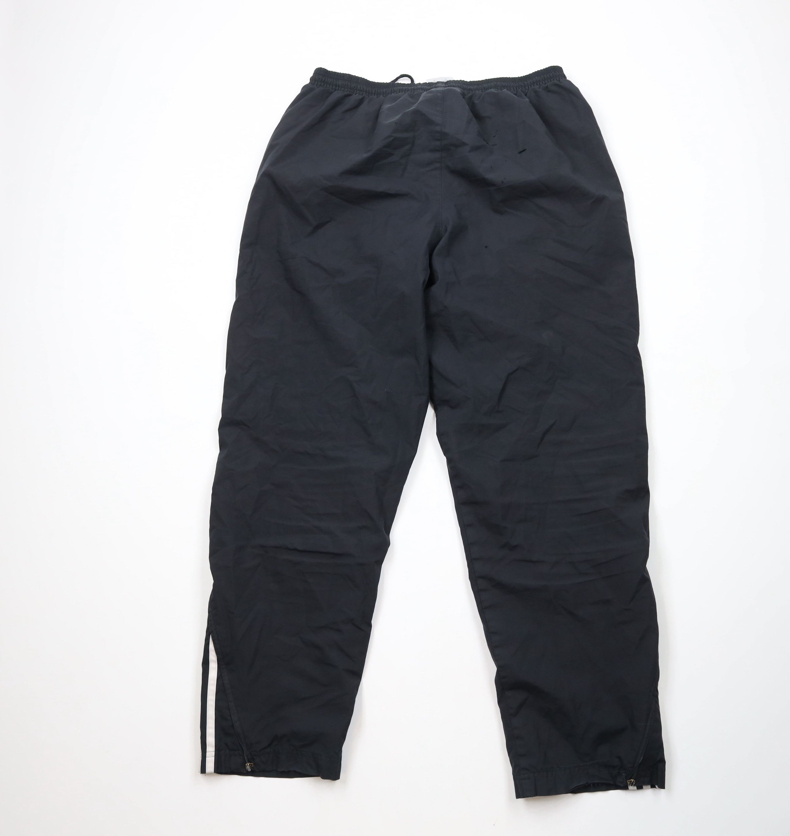Adidas × Vintage Vintage 90s Adidas Spell Out Lined Wide Leg Pants Black Size US 36 / EU 52 - 11 Thumbnail