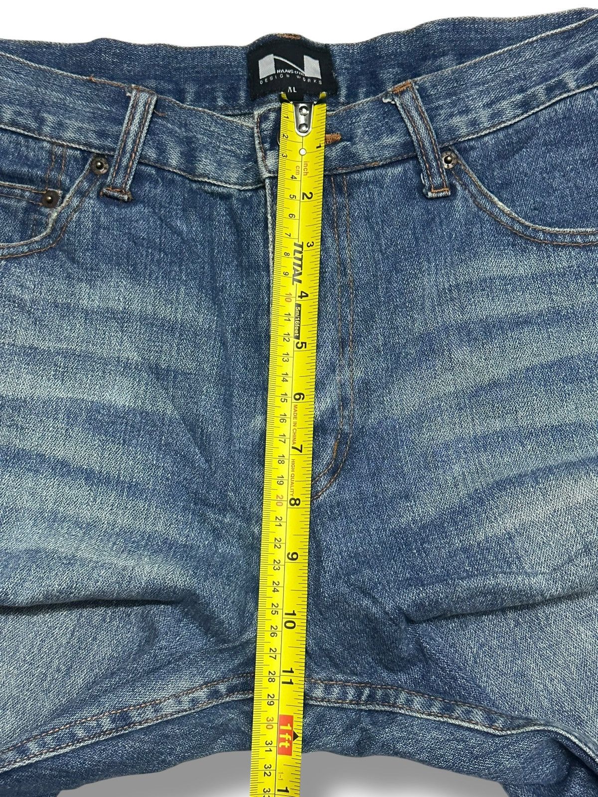 Japanese Brand Nylaus Jeans Baggy Loose Distressed With Faded Wash Size US 33 - 15 Thumbnail
