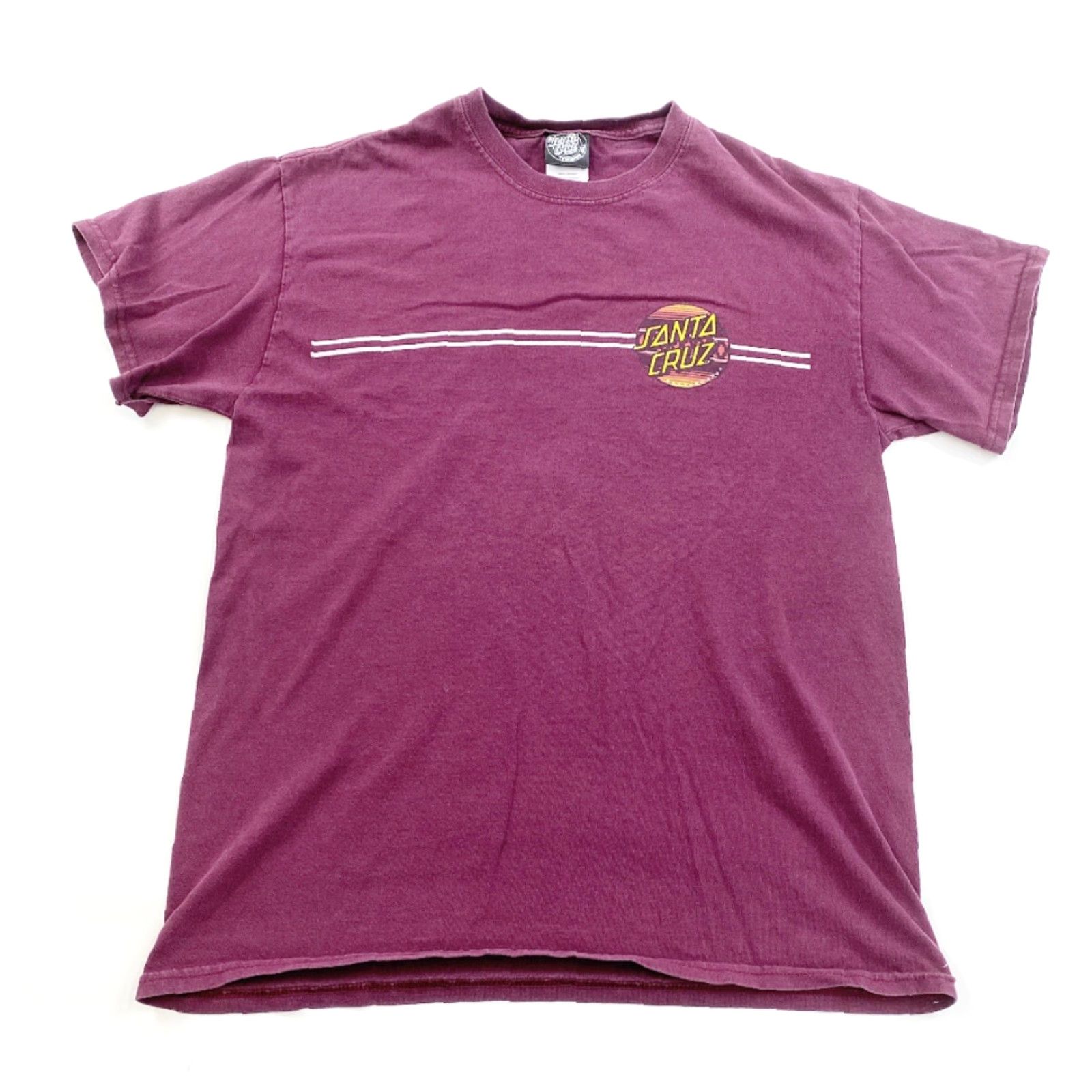 Vintage Santa Cruz T-Shirt Mens Medium Red Burgundy California Logo Crew Neck Short Sleeve Knit Cotton Solid Graphic Print Skater Reg Men Size US M / EU 48-50 / 2 - 2 Thumbnail