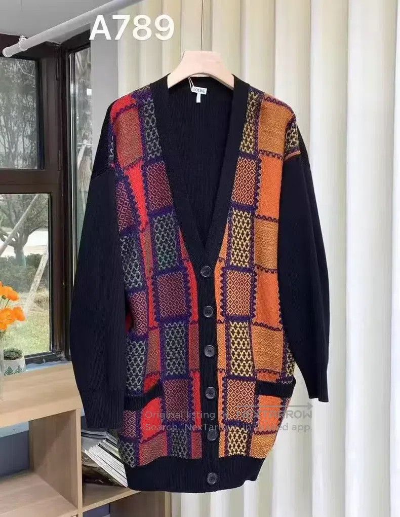 Loewe Loewe Multicolored Loose Long Cardigan Wool Sweater Size S / US 4 / IT 40 - 1 Thumbnail