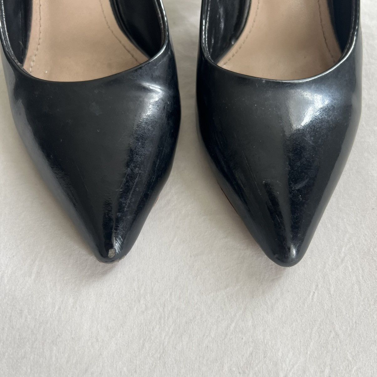 Miu Miu Miu Miu Black patent leather Swarovski crystal block heel Size US 5 / IT 35 - 3 Thumbnail
