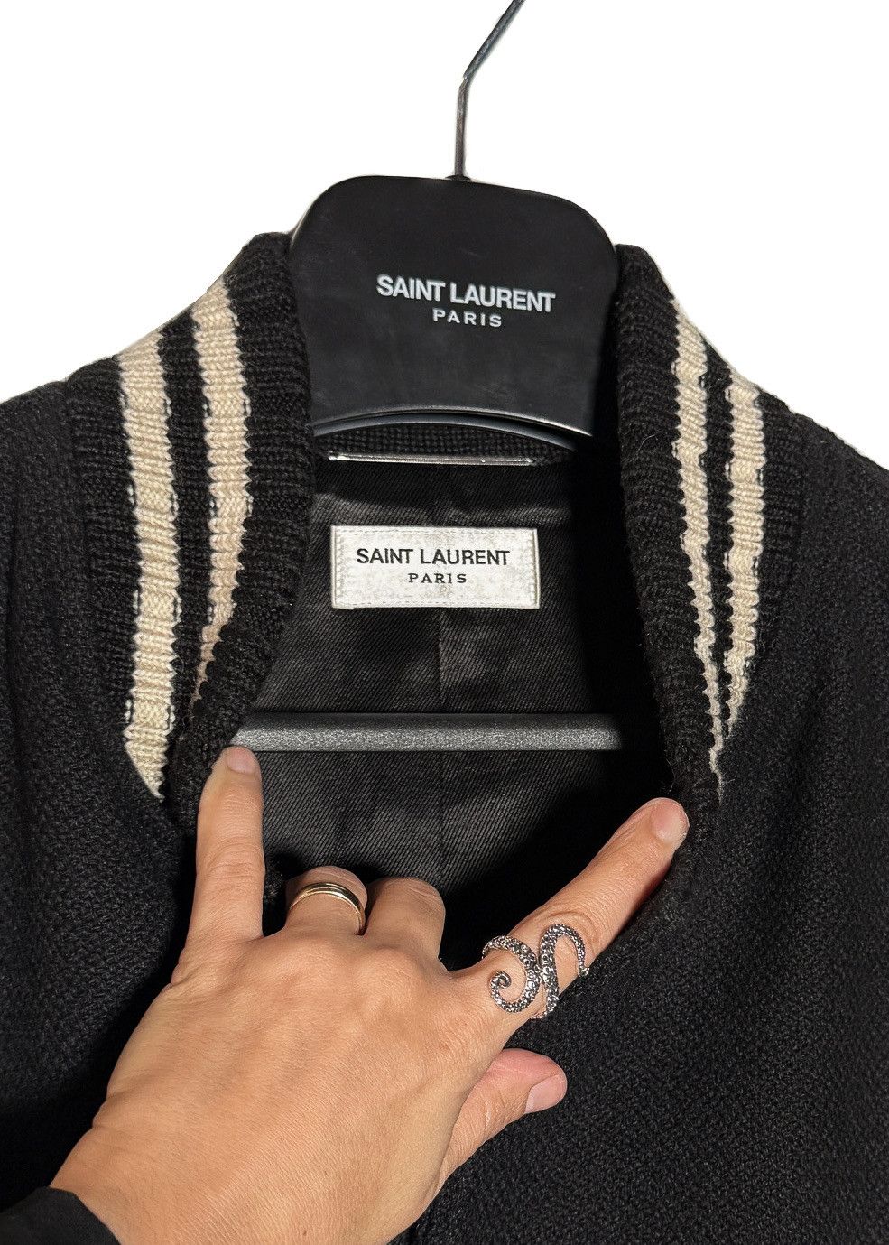 Saint Laurent Paris Saint Laurent Signature Logo Back Teddy Bomber Jacket Size US L / EU 52-54 / 3 - 4 Thumbnail