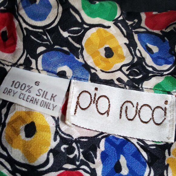 Other Vintage Pia Rucci Abstract Donut Rings Silk Button Shirt Size M / US 6-8 / IT 42-44 - 5 Thumbnail