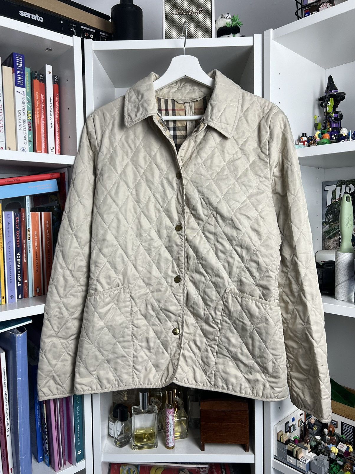 Burberry × Designer × Vintage Vintage y2k BURBERRY LONDON nova check quilted biker jacket S Size S / US 4 / IT 40 - 2 Thumbnail