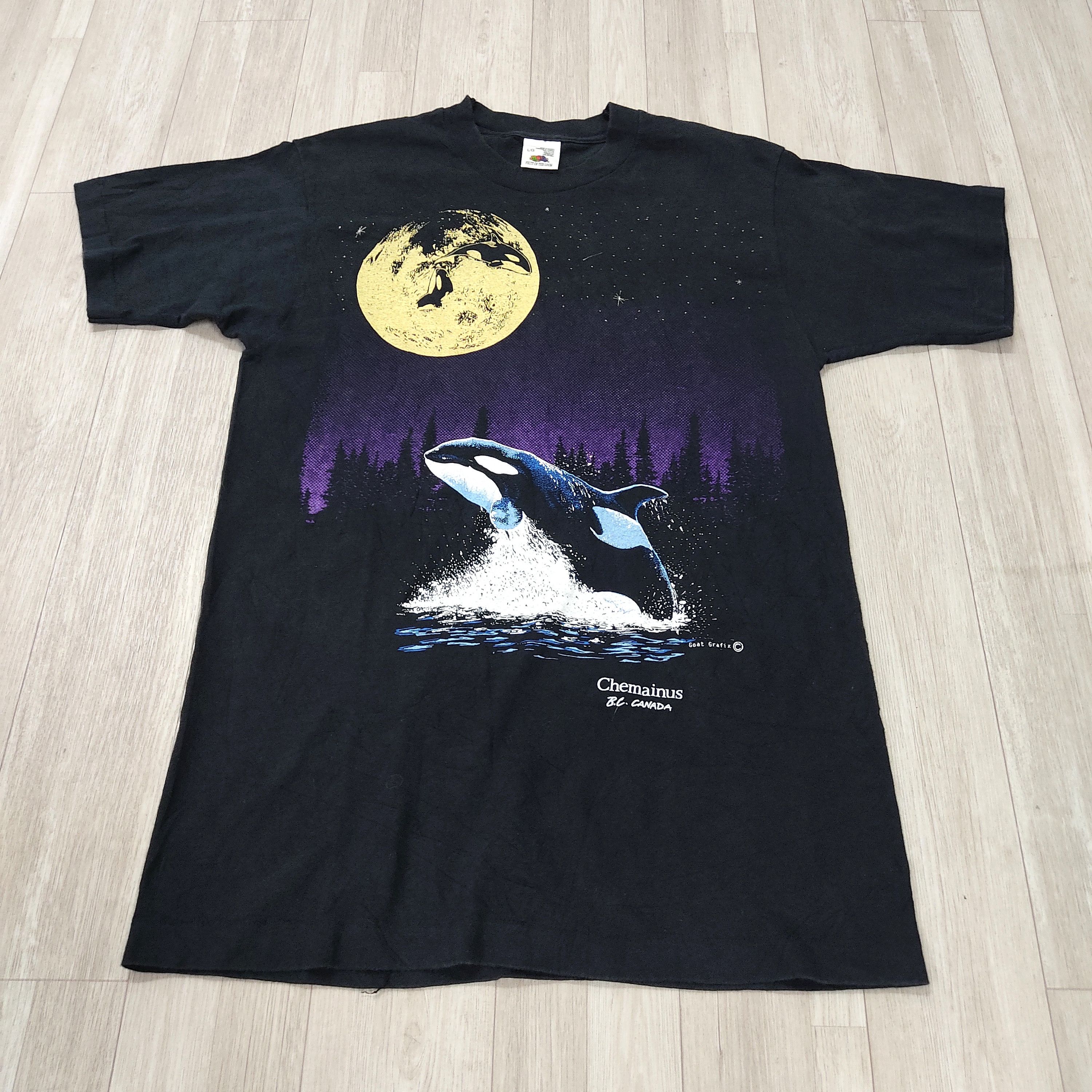 Fruit Of The Loom × Habitat Vintage 80s ORCA Chemainus B.C Canada T-shirt Size US L / EU 52-54 / 3 - 3 Thumbnail