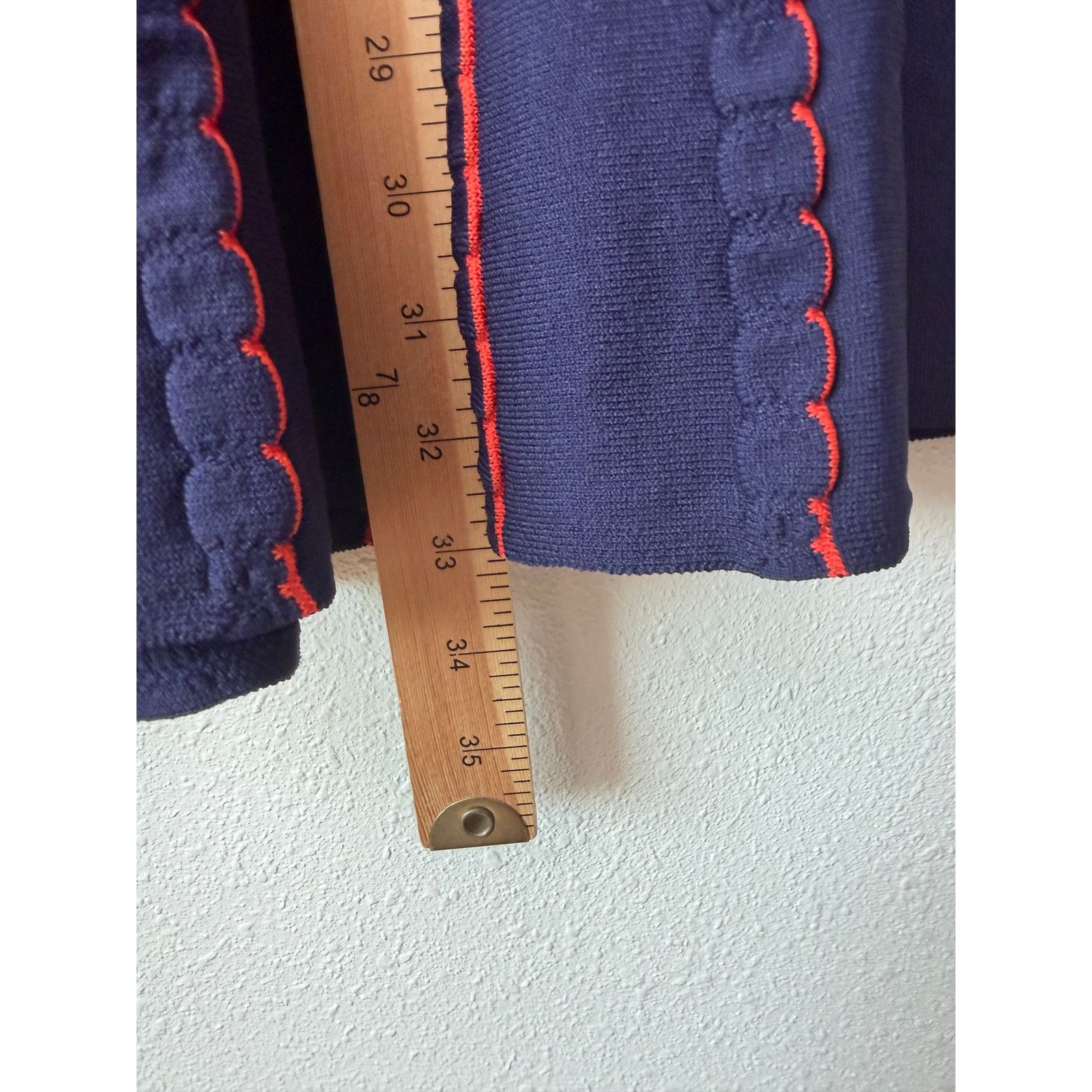 Zara Zara Women Navy Red Striped Knit Midi Skirt US S Size 24" / US 00 / IT 34 - 12 Thumbnail