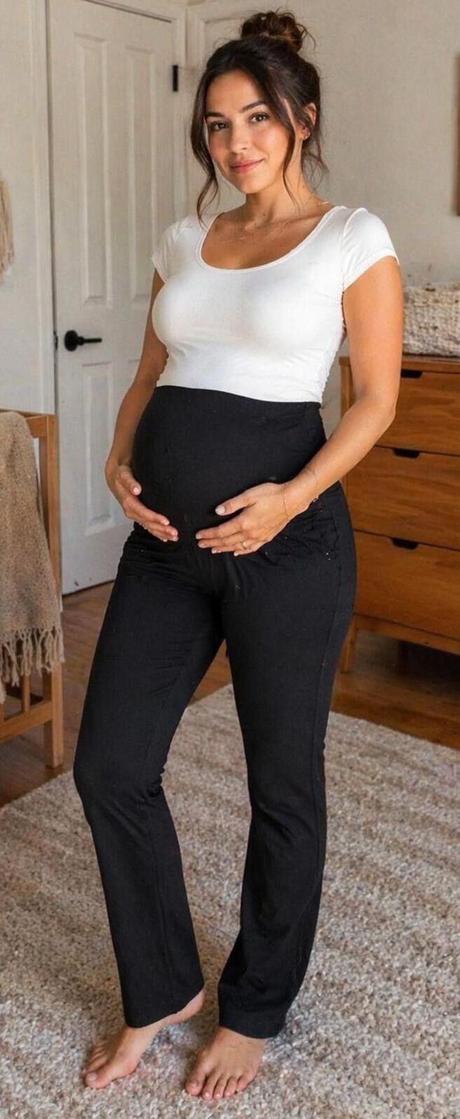 Other Motherhood Maternity Black Stretchy Maternity Pants Size S Size 28" / US 6 / IT 42 - 1 Thumbnail