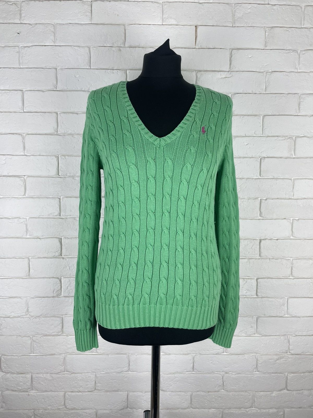 Ralph Lauren Sport Ralph Lauren Sport L Cable Knit Sweater Green Old Money Size L / US 10 / IT 46 - 1 Thumbnail