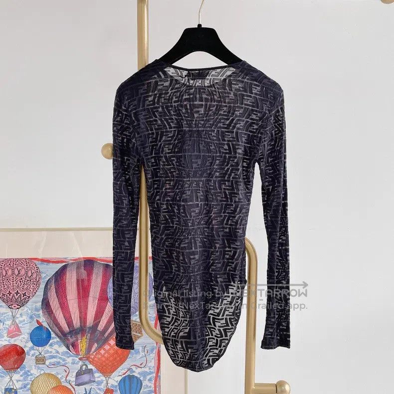 Fendi Fendi Black Monogrammed Jumpsuit Size L / US 10 / IT 46 - 2 Thumbnail