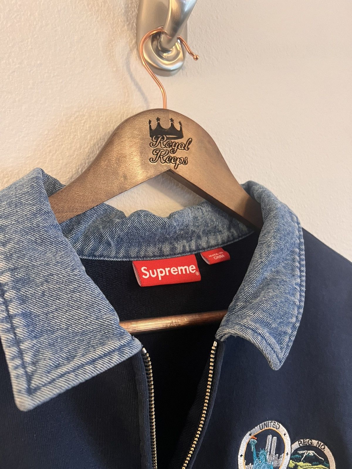 トップス Supreme Denim Collar Half Zip Sweatshirt Supreme Denim Collar Half Zip Sweatshirt Navy Men's - SS23 - US