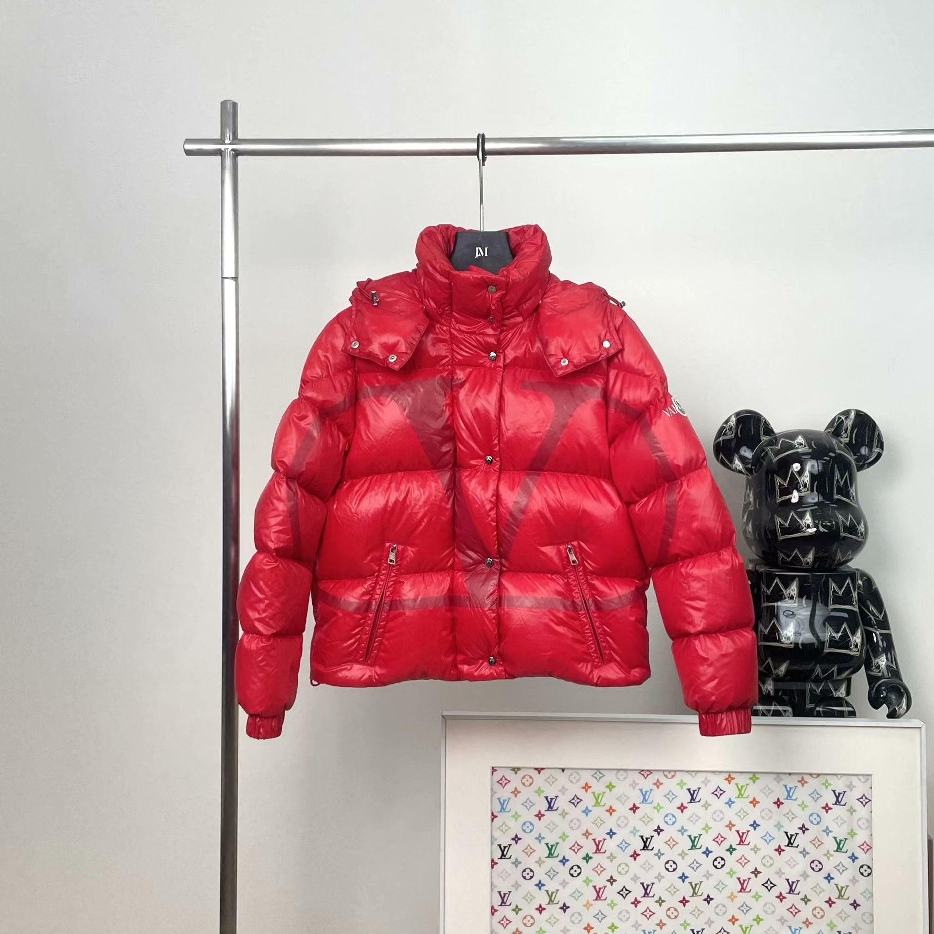 Moncler Moncler Down Cropped Red Down Jacket M Women Size M / US 6-8 / IT 42-44 - 1 Thumbnail