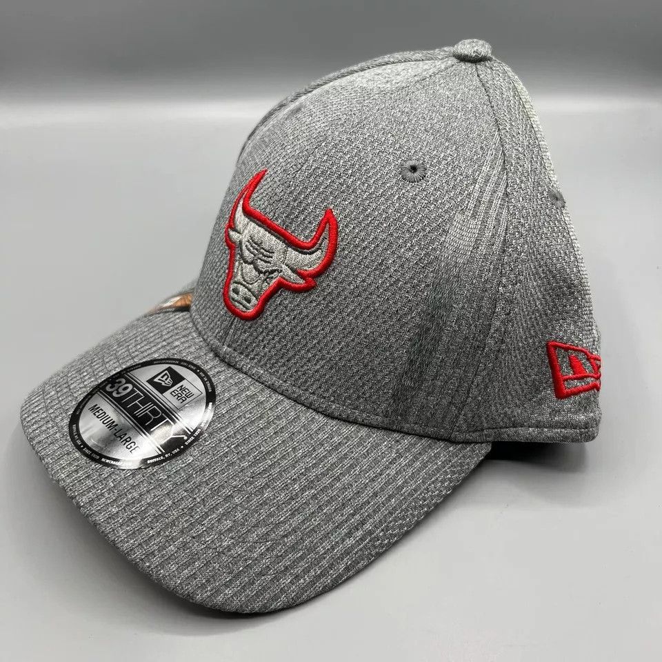 New Era Chicago Bulls Hat Men M-L Gray Stretch Fitted Cap New Size ONE SIZE - 2 Thumbnail