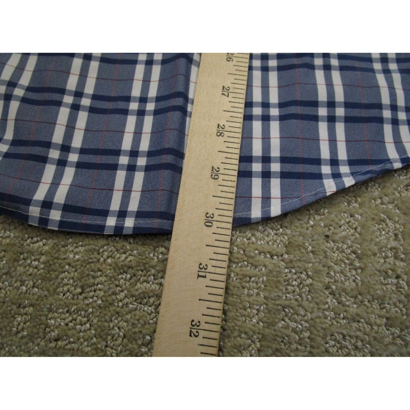 Mizzen+Main Mizzen+Main Shirt Men Medium Blue Plaid Performance Slim Long Sleeve Button-Up Casual Size US M / EU 48-50 / 2 - 6 Thumbnail
