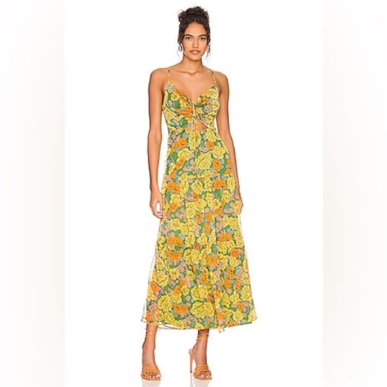 REVOLVE ASTR THE LABEL Brandy Dress in Yellow Multi Floral L Size L / US 10 / IT 46 - 1 Thumbnail