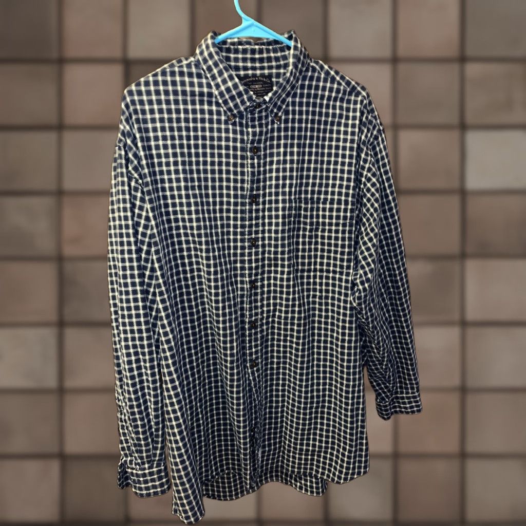 Abercrombie & Fitch VINTAGE Abercrombie & Fitch Men's Cotton Plaid Shirt XL Long Sleeve Button-Down Casual Fall Winter Green Blue 90s Size US XL / EU 56 / 4 - 1 Thumbnail