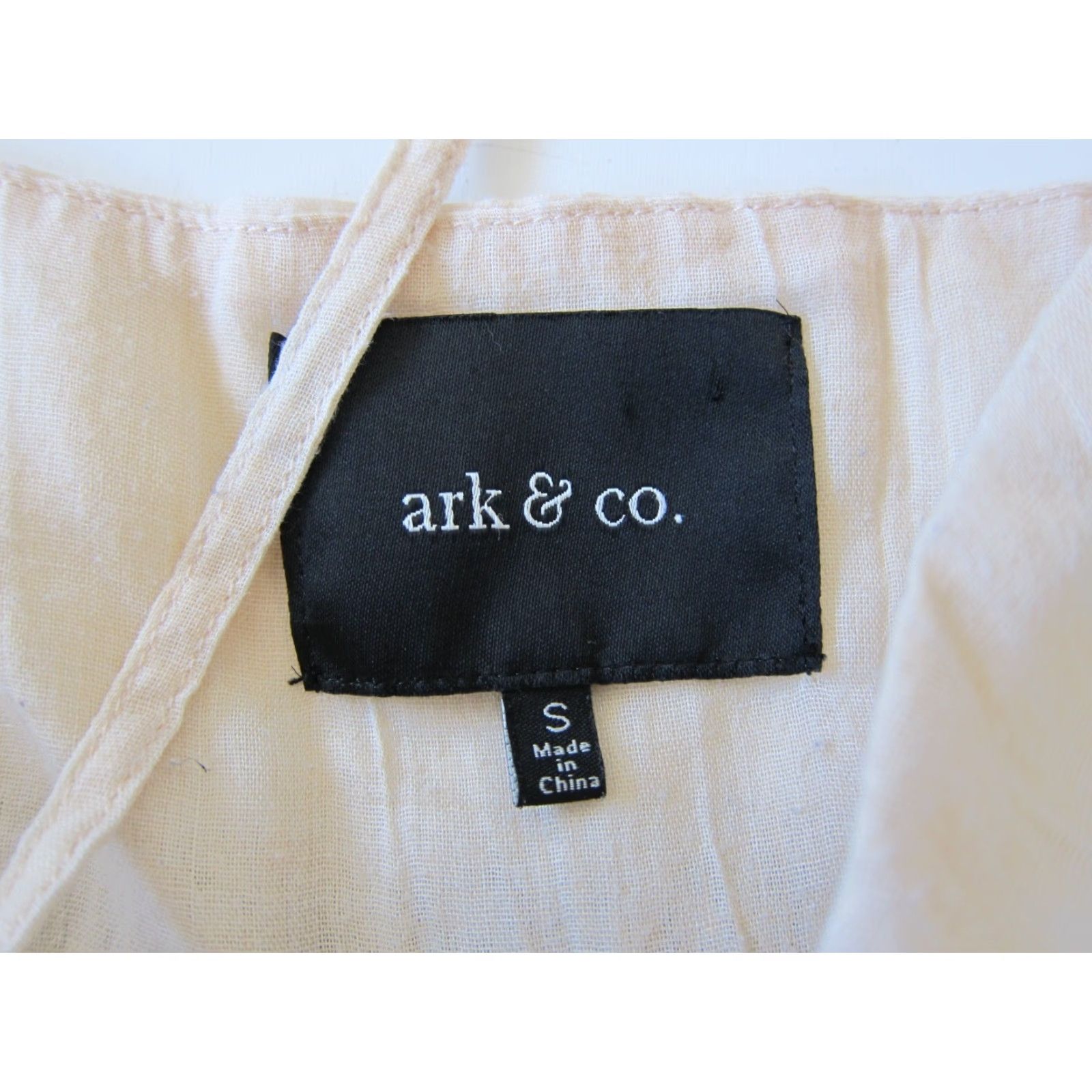 Vintage Ark & Co. Blue Ivory 100% Cotton Spaghetti Strap V-Neck Ruffle Sun Dress Small Womens Size S / US 4 / IT 40 - 4 Thumbnail