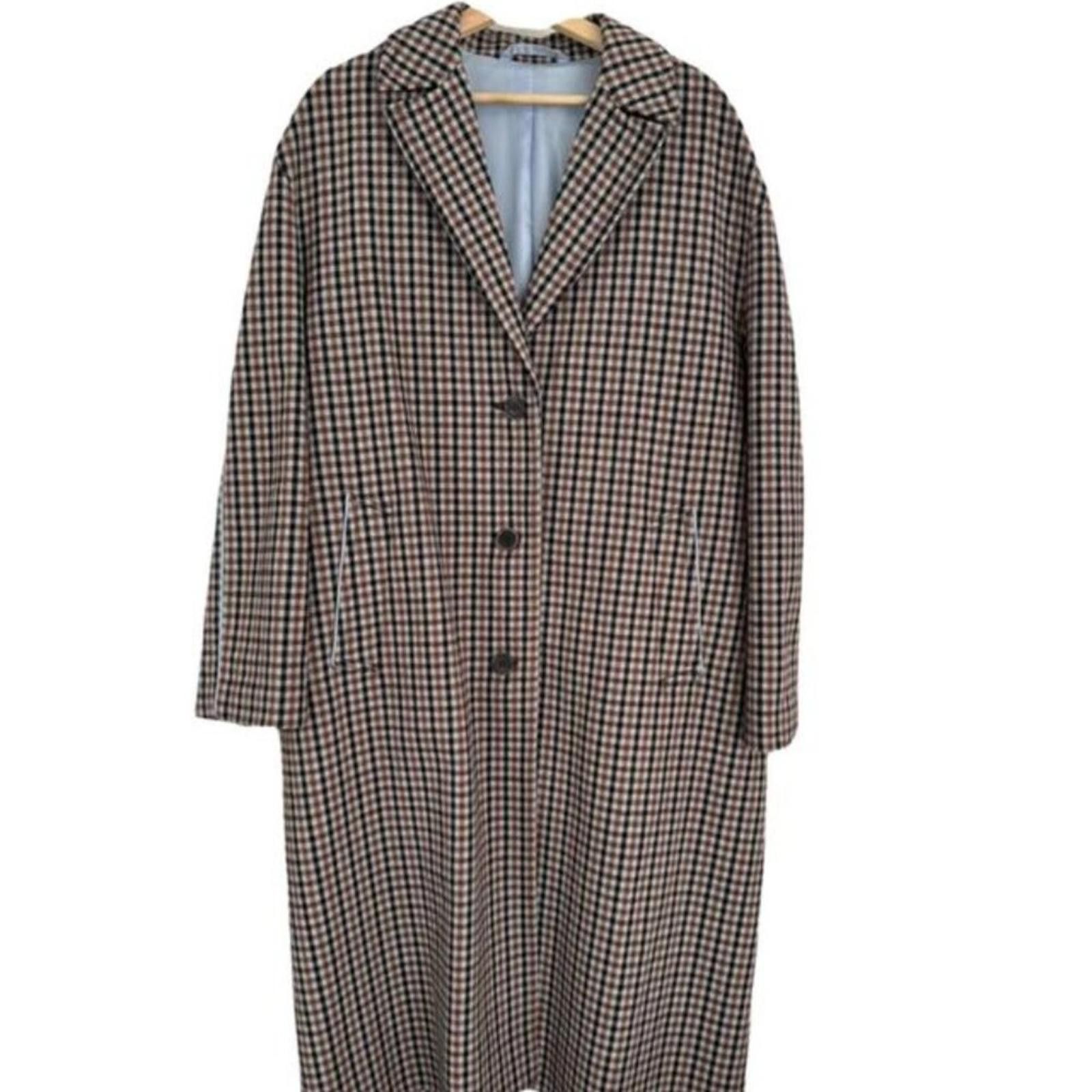 Acne Studios Acne Studios Checked Coat In Light Blue And Orange Size S / US 4 / IT 40 - 1 Thumbnail