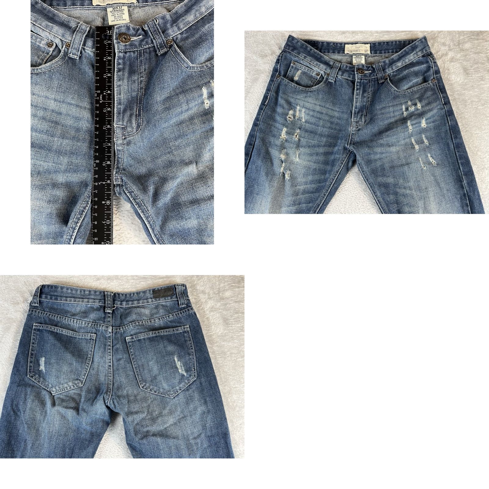Ecko Unltd. VINTAGE Ecko Unltd. Jeans Mens 30x32 Straight Fit Distressed Blue Medium Wash Denim 90s Urban Hip Hop Size US 30 / EU 46 - 8 Thumbnail