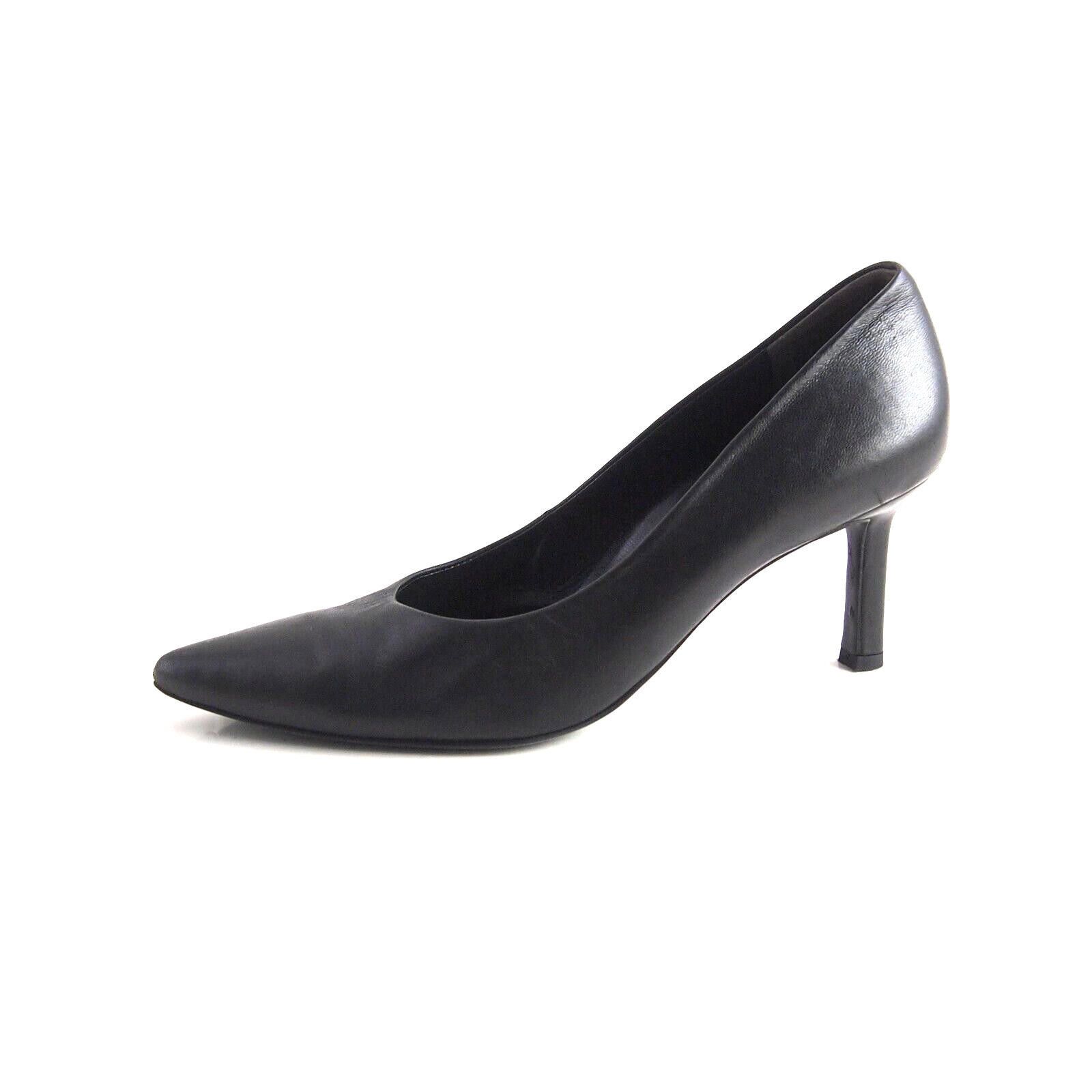 Designer Paul Green Mid Heel Pumps Black Leather US 8 UK 5.5 Size US 8 / IT 38 - 1 Thumbnail