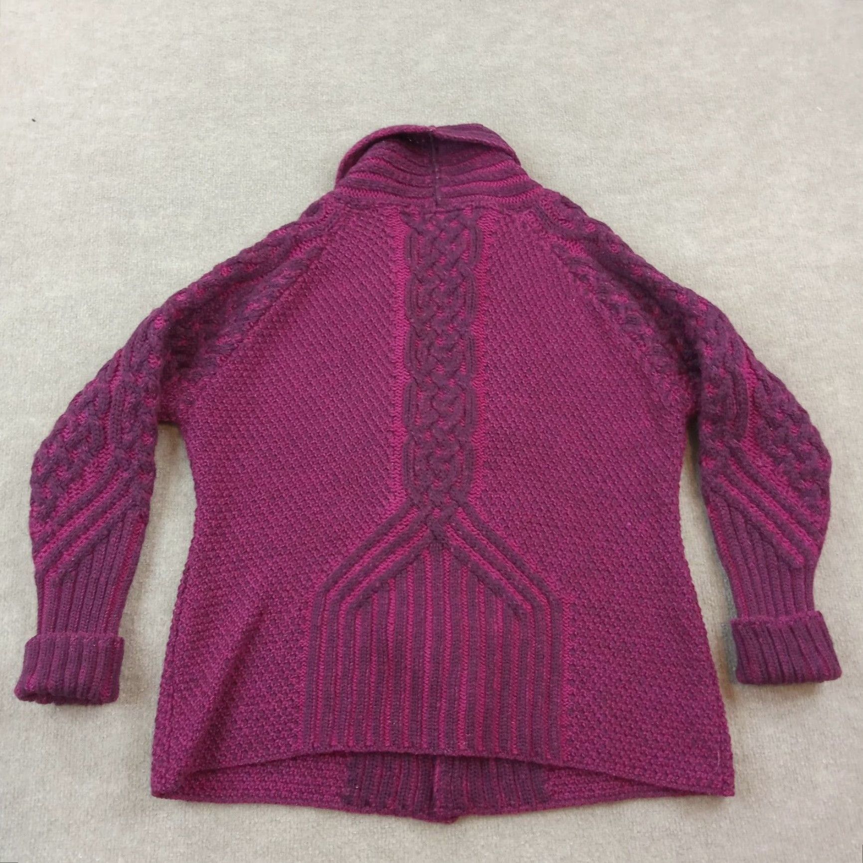 Vintage Womens Merino Wool Sweater Extra Large XL Purple Button Front Cardigan Size XL / US 12-14 / IT 48-50 - 6 Thumbnail