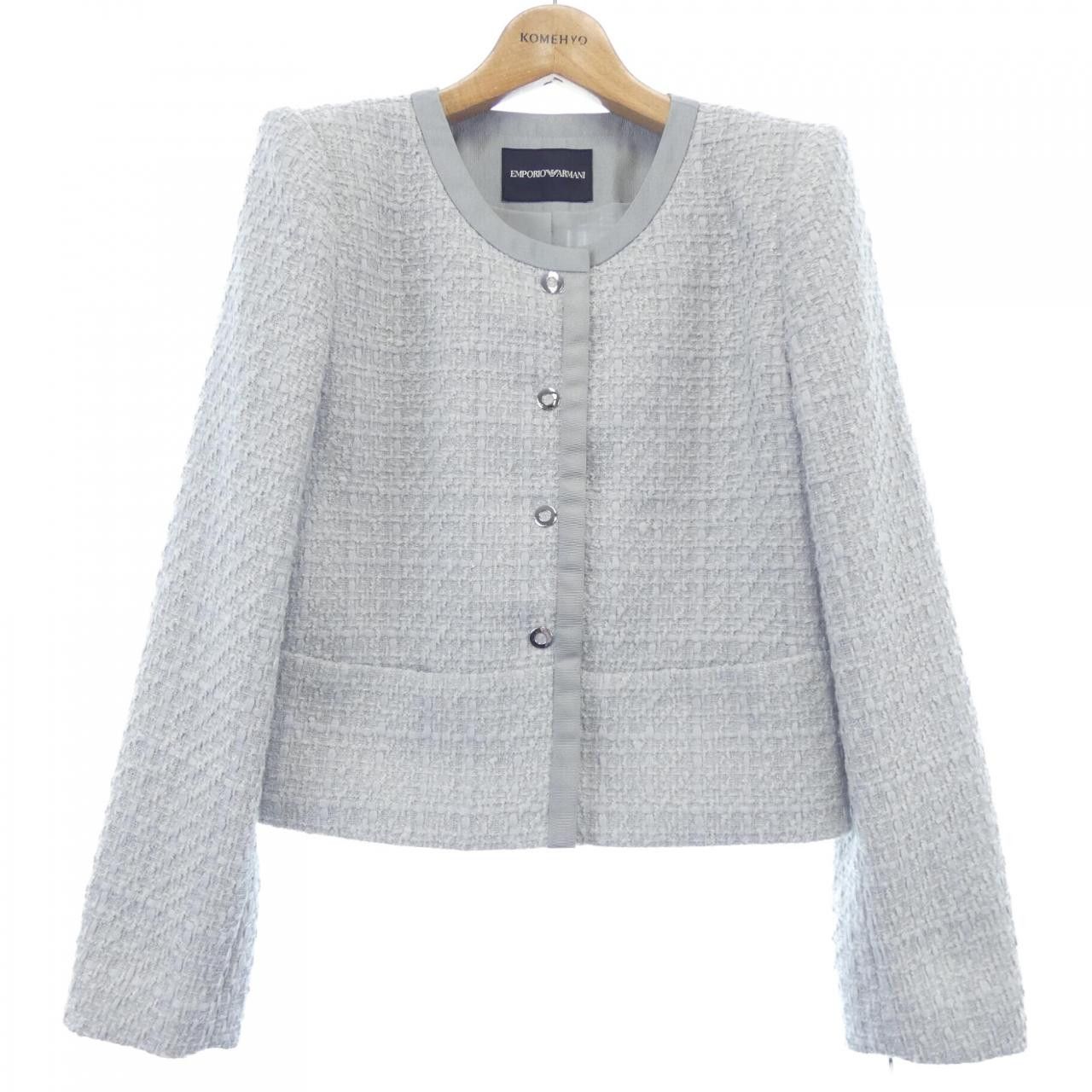 Emporio Armani Emporio Armani Emporio Armani Collarless Jacket Textile Outerwear DUTY FREE for USA Size ONE SIZE - 1 Thumbnail