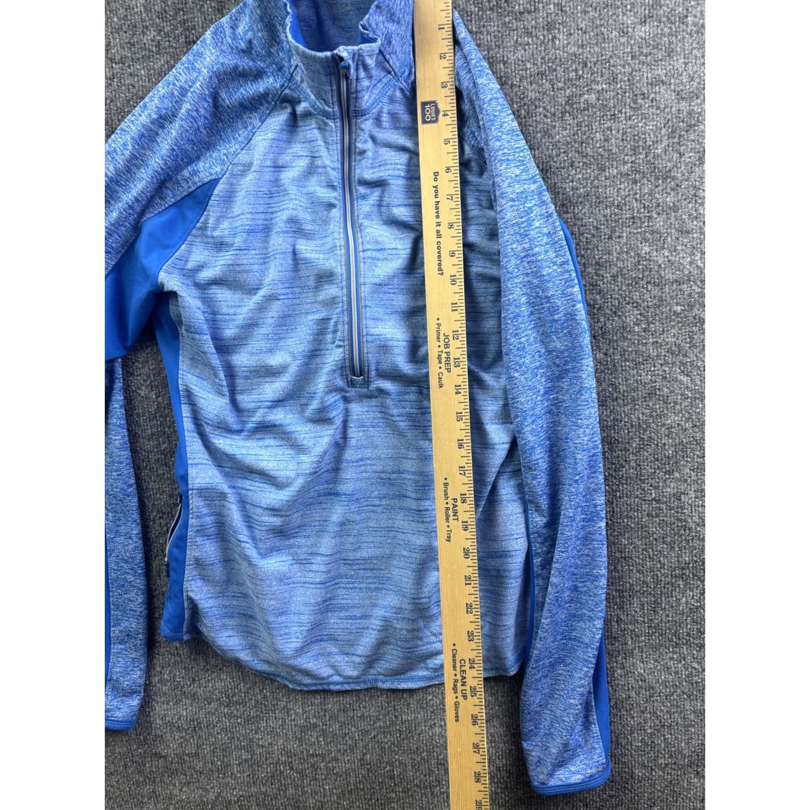 Athleta Athleta Womens L Blue 1/4 Zip Mock Neck Long Sleeve Pullover Athletic Top (Lightweight, Moisture Wicking) Size L / US 10 / IT 46 - 3 Thumbnail
