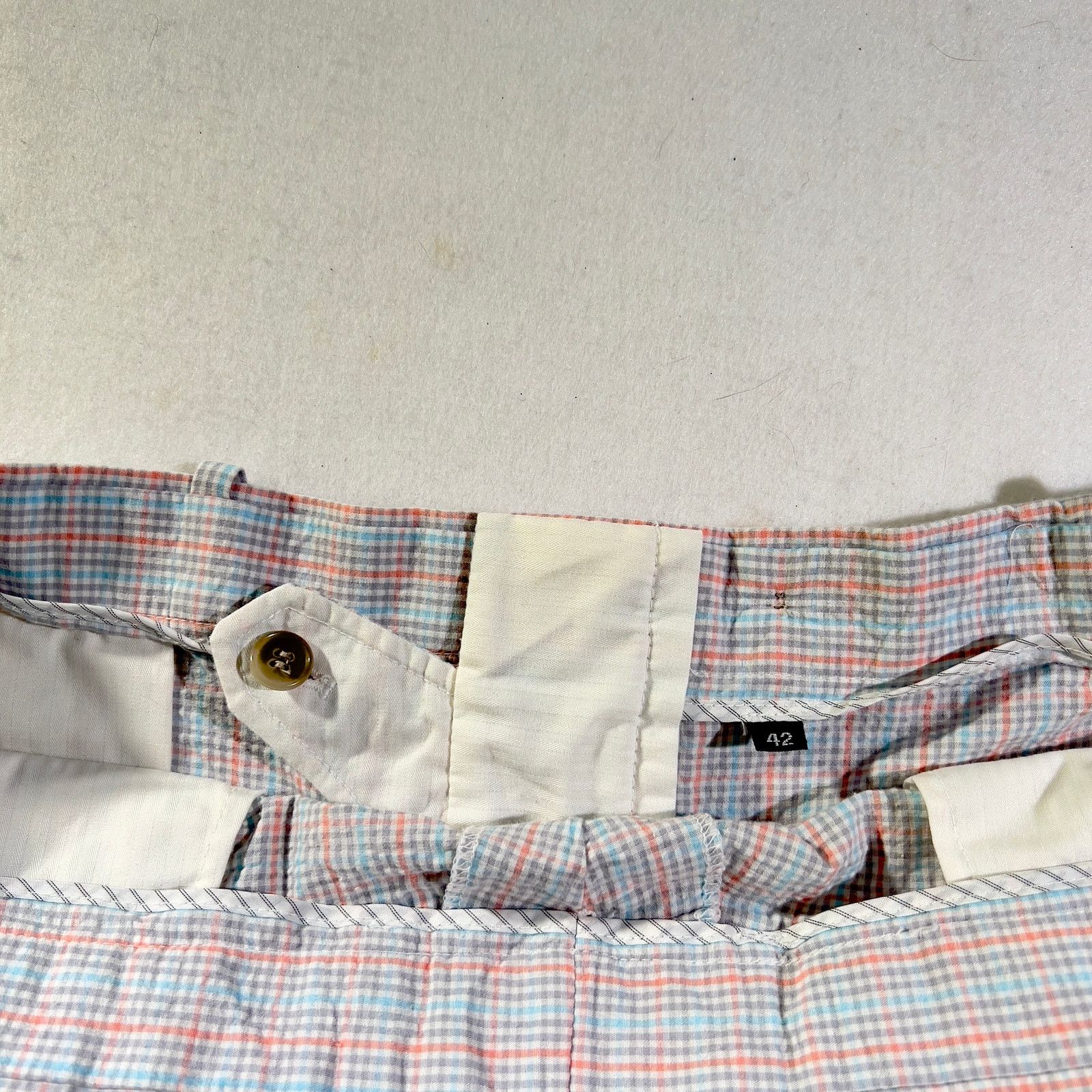Other Carnoustie Seer Sucker Shorts Men's 42W Blue Pink Check Size US 42 / EU 58 - 4 Thumbnail