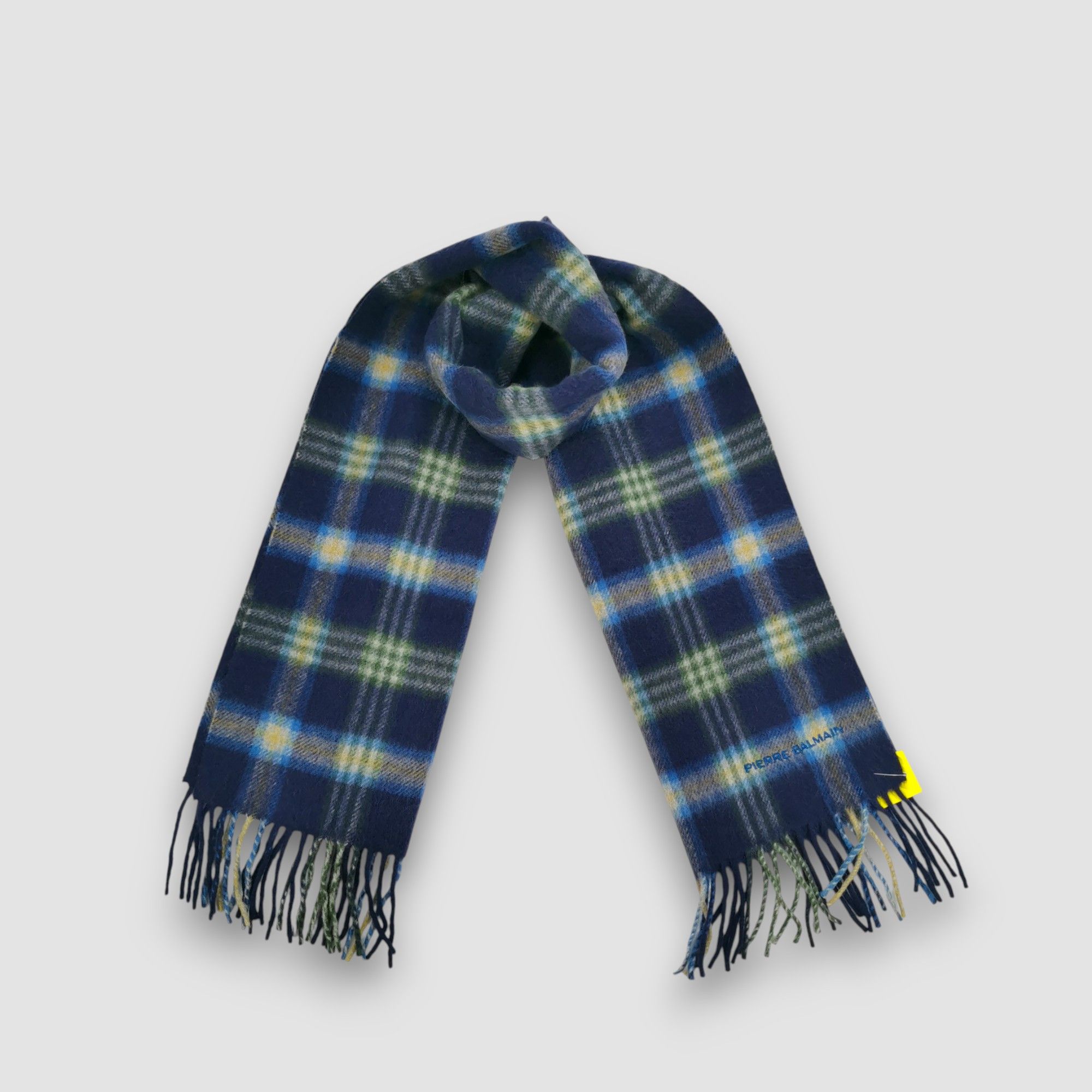 Japanese Brand Vintage Pierre Balmain Scarf Plaid Muffler Wool Scarves Size ONE SIZE - 4 Thumbnail