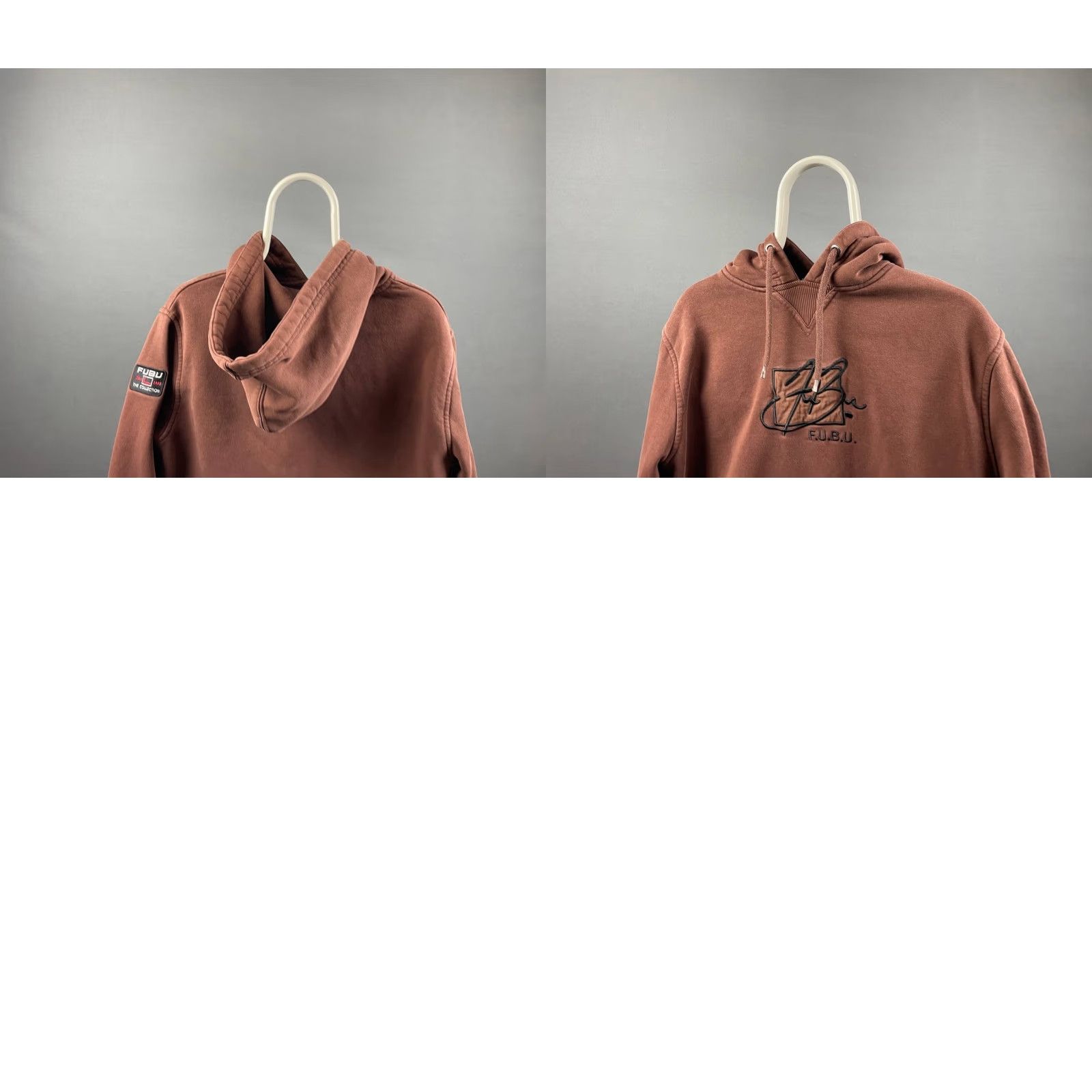 Fubu FUBU Hoodie Mens Brown Cotton Long Sleeve Pullover Drawstring S Size Regular Logo Pockets Size US S / EU 44-46 / 1 - 9 Thumbnail