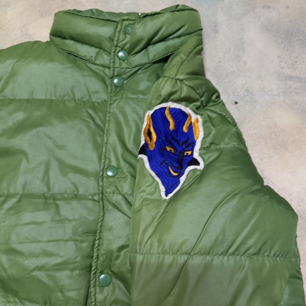 Japanese Brand Japanese Brand Homme Lime Green Puffer Jacket Devil Patches Size US M / EU 48-50 / 2 - 5 Thumbnail