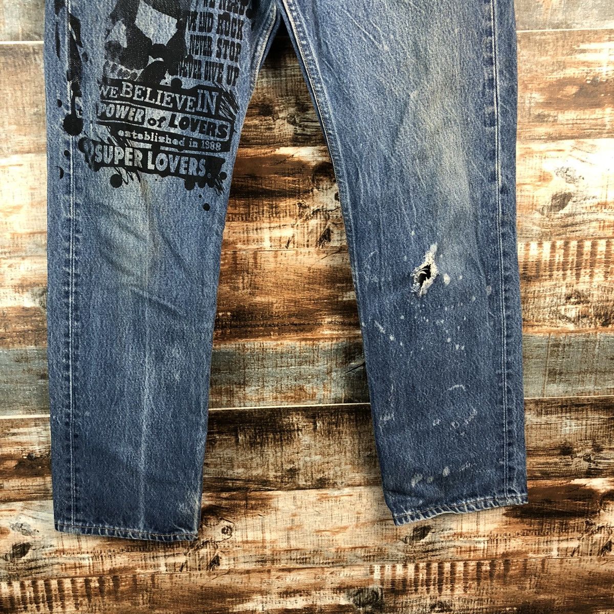 Levi's DL Levis 501 X Wildstyle super Lovers Rock denim #A2620 Size US 31 - 6 Thumbnail