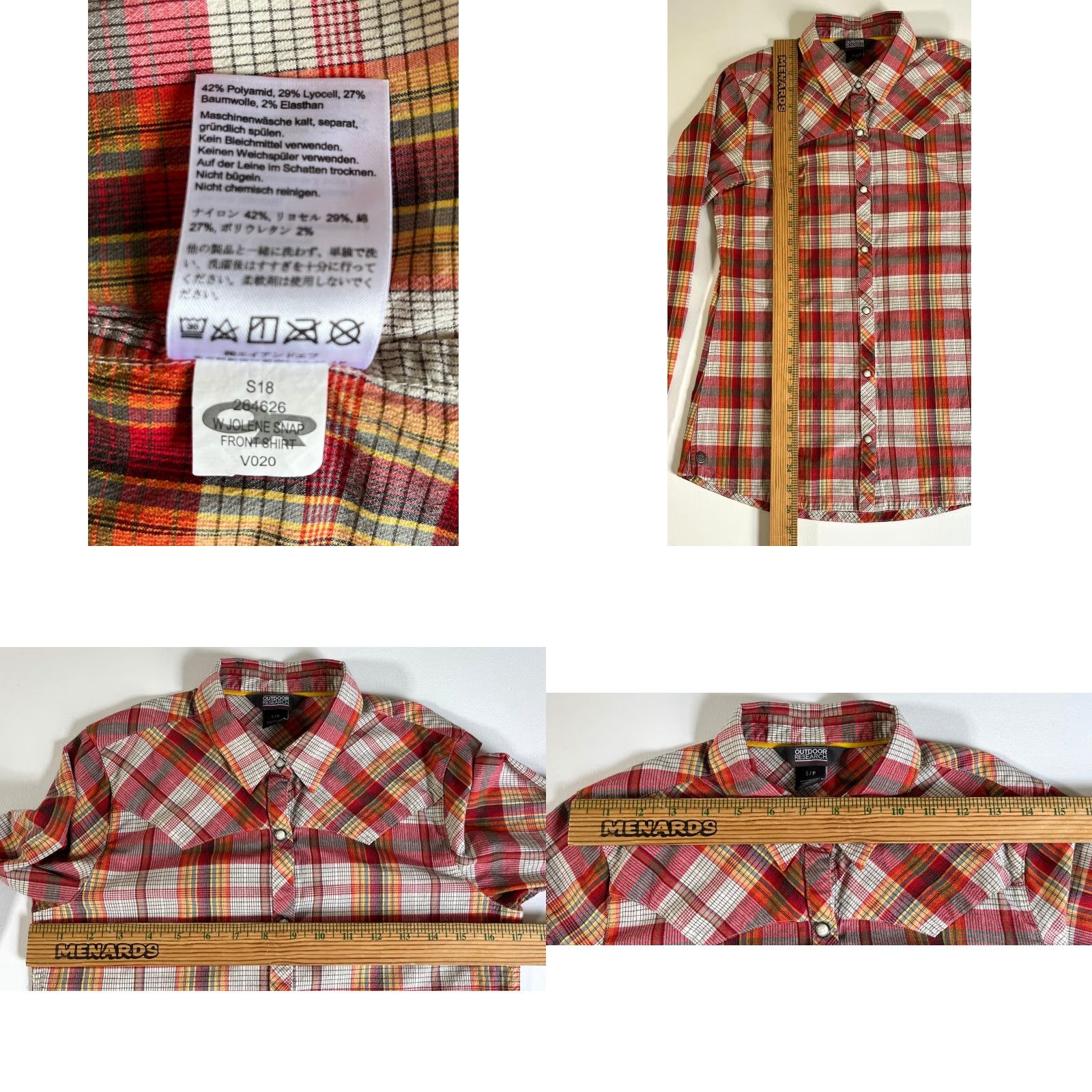 Outdoor Research Outdoor Research Women's Jolene Snap Front Shirt Plaid Red XS S Short Sleeve Short? (Original specifies Long Sleeve) Size S / US 4 / IT 40 - 8 Thumbnail