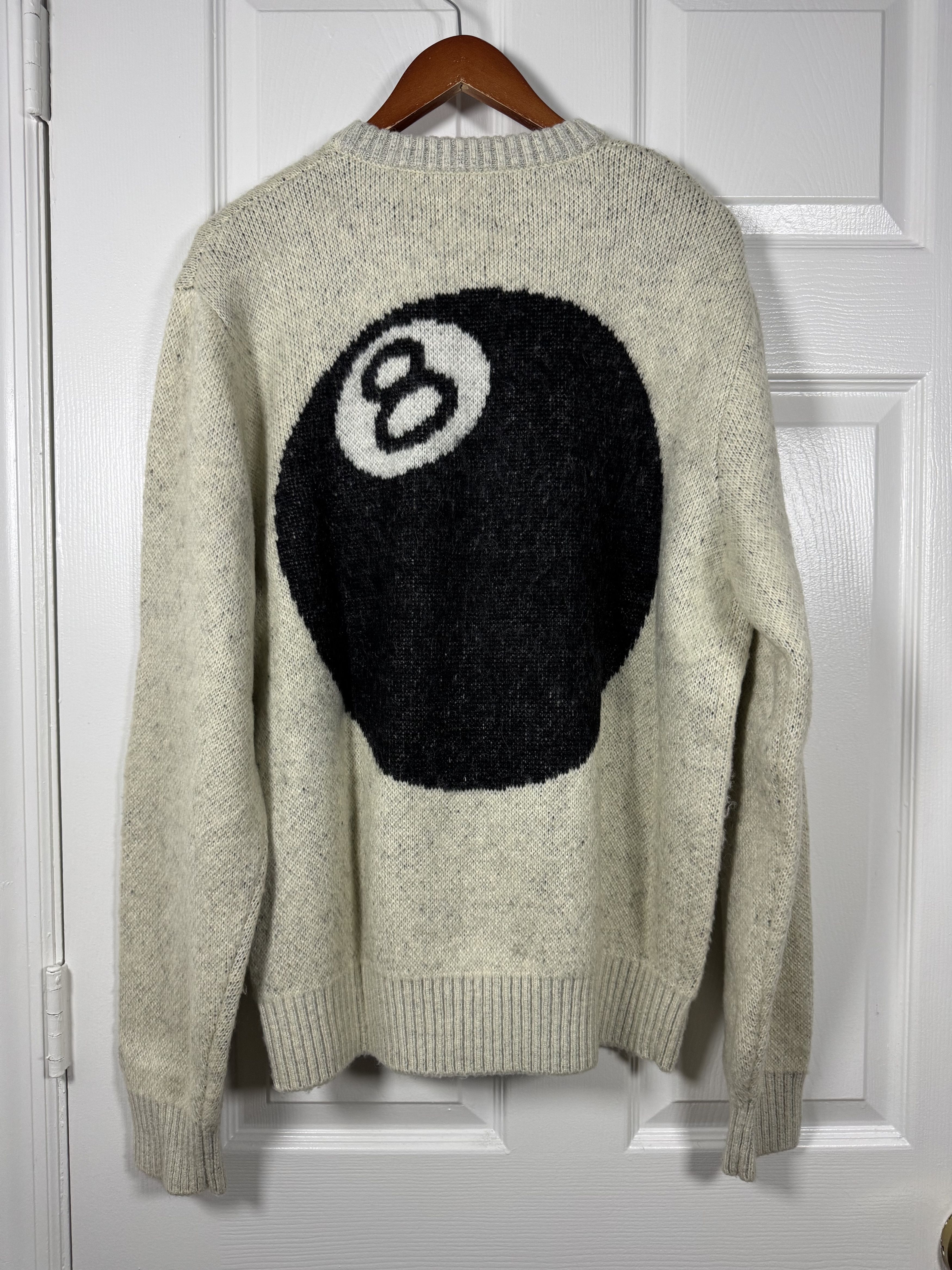 Stussy 8 Ball Brushed Mohair Sweater Cream XL Size US XL / EU 56 / 4 - 1 Thumbnail