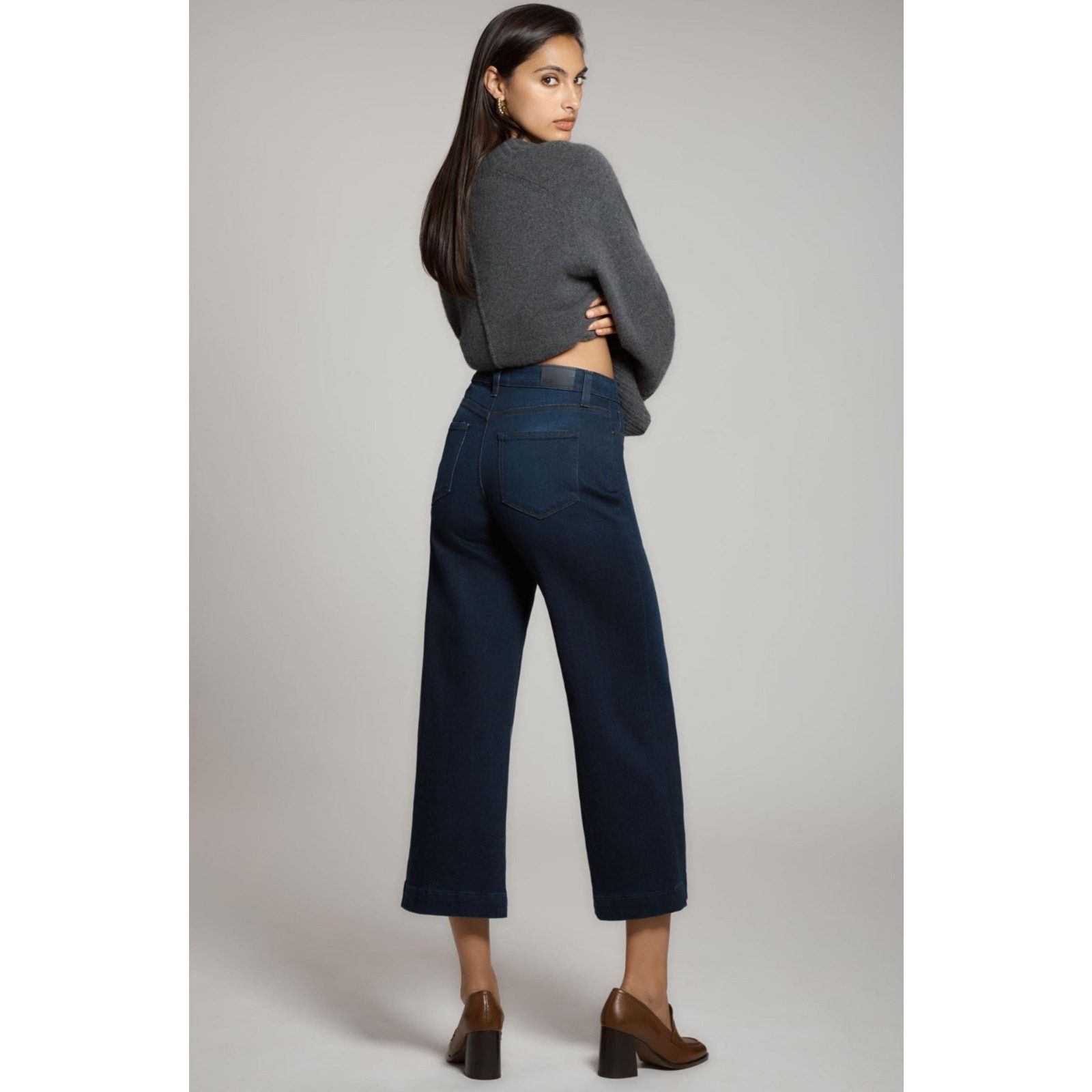 Paige Anthropologie PAIGE Anessa High Rise Wide Leg Crop Jeans 33 Size 35" - 3 Thumbnail